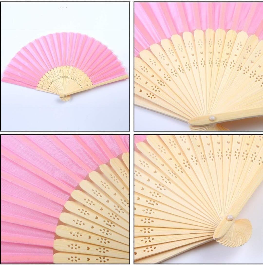 Red Dot Gift®Folding Fans Bamboo Handheld Fans Paper Folded Fans for Wedding Gift, Party Favors, DIY, Home Decoration - Image 4