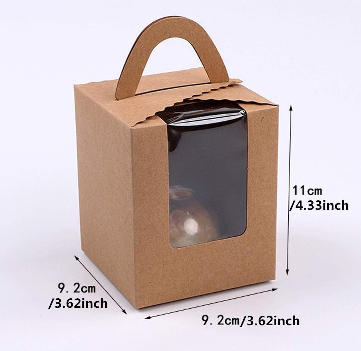 Red Dot Gift Single Cupcake Containers Gift Boxes with Clear Display Window, Secure Inserts, and Carrying Handle (2 Color Options) – Premium Individual Muffin, Pastry, and Bakery Packaging Boxes for Weddings, Parties, and Dessert Treats - Image 8