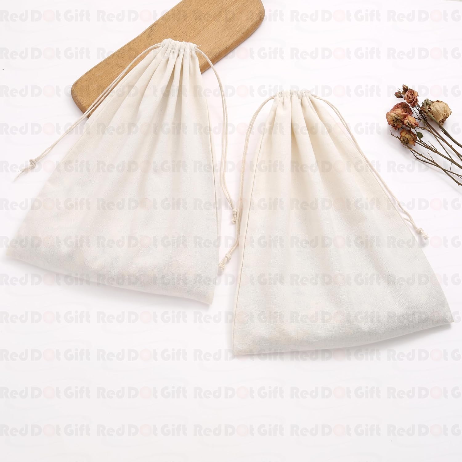 Cotton Canvas Gift Bags – Drawstring Pouches for Jewelry Packaging, Wedding Favors, Birthday Parties, and Small Gifts ( 9 Sizes ) - Image 3