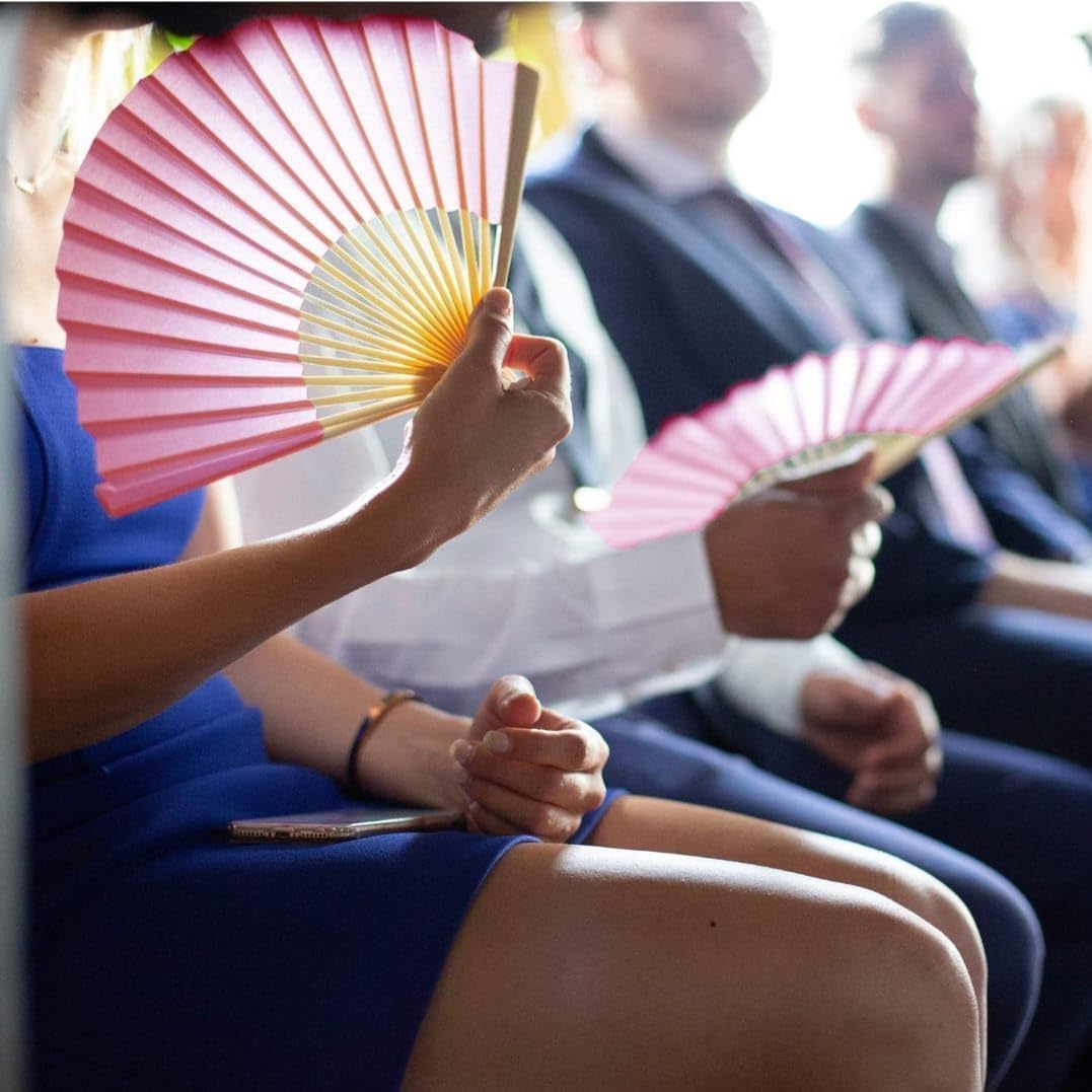 Red Dot Gift®Folding Fans Bamboo Handheld Fans Paper Folded Fans for Wedding Gift, Party Favors, DIY, Home Decoration - Image 2