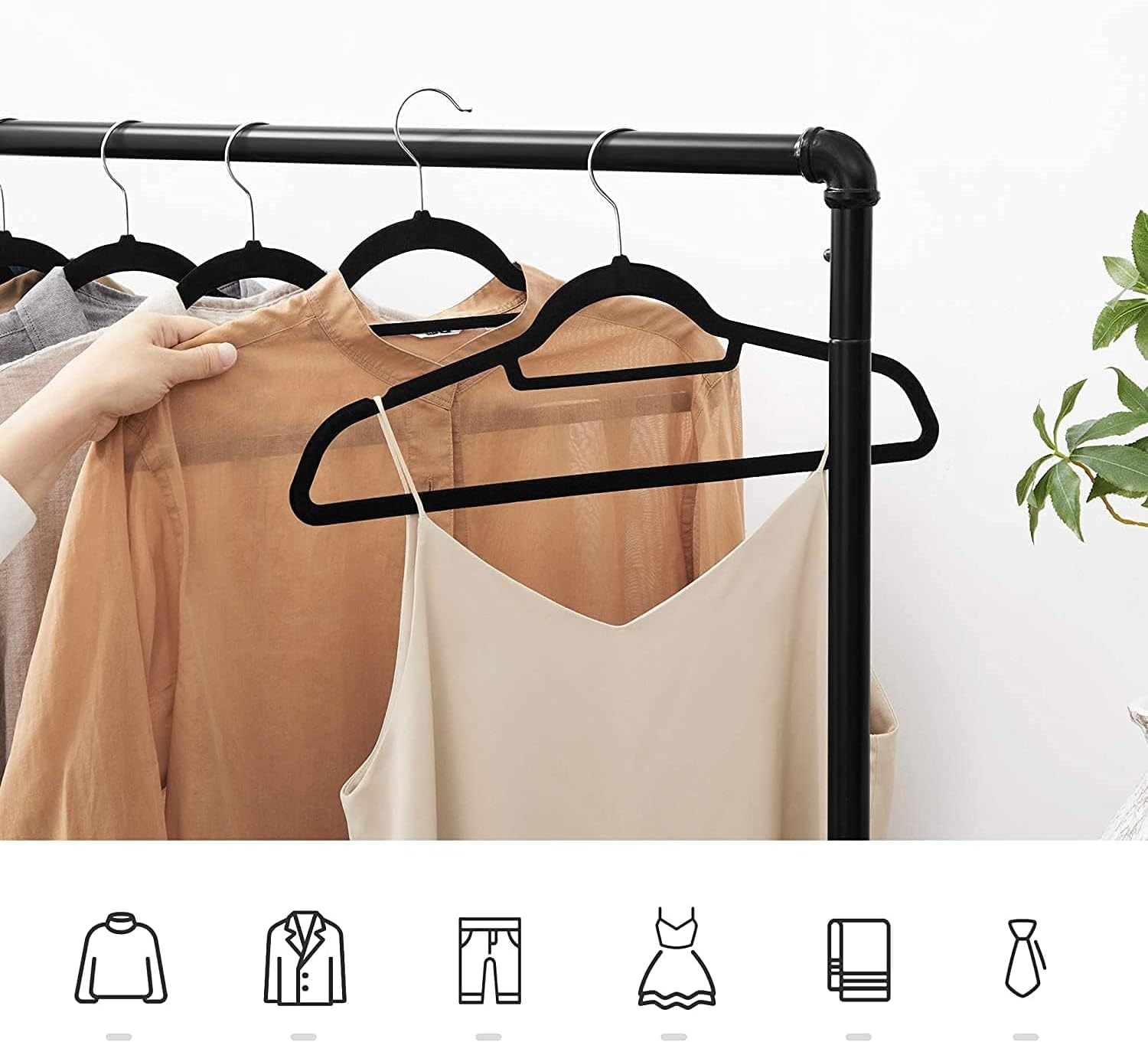 Non-Slip Velvet Hangers 42cm ( 5 Colors Option ) with 360 Degree Rotatable Hook – Durable & Slim – Non-Slip Hangers for Coat Hangers – Pant Hangers… - Image 7