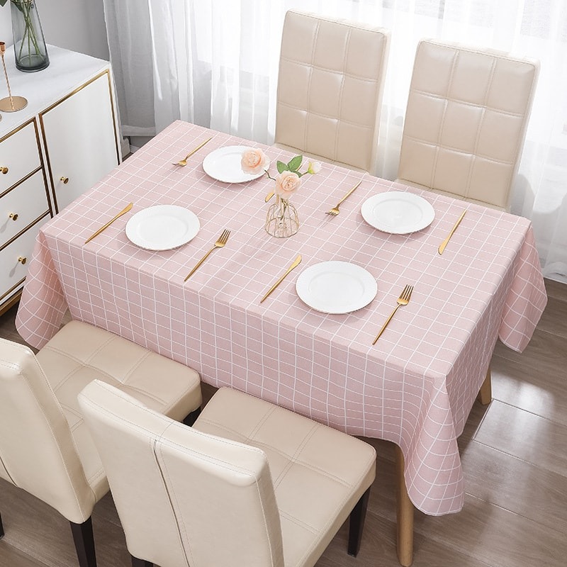 137x180cm waterproof plaid tablecloth for dining and kitchen