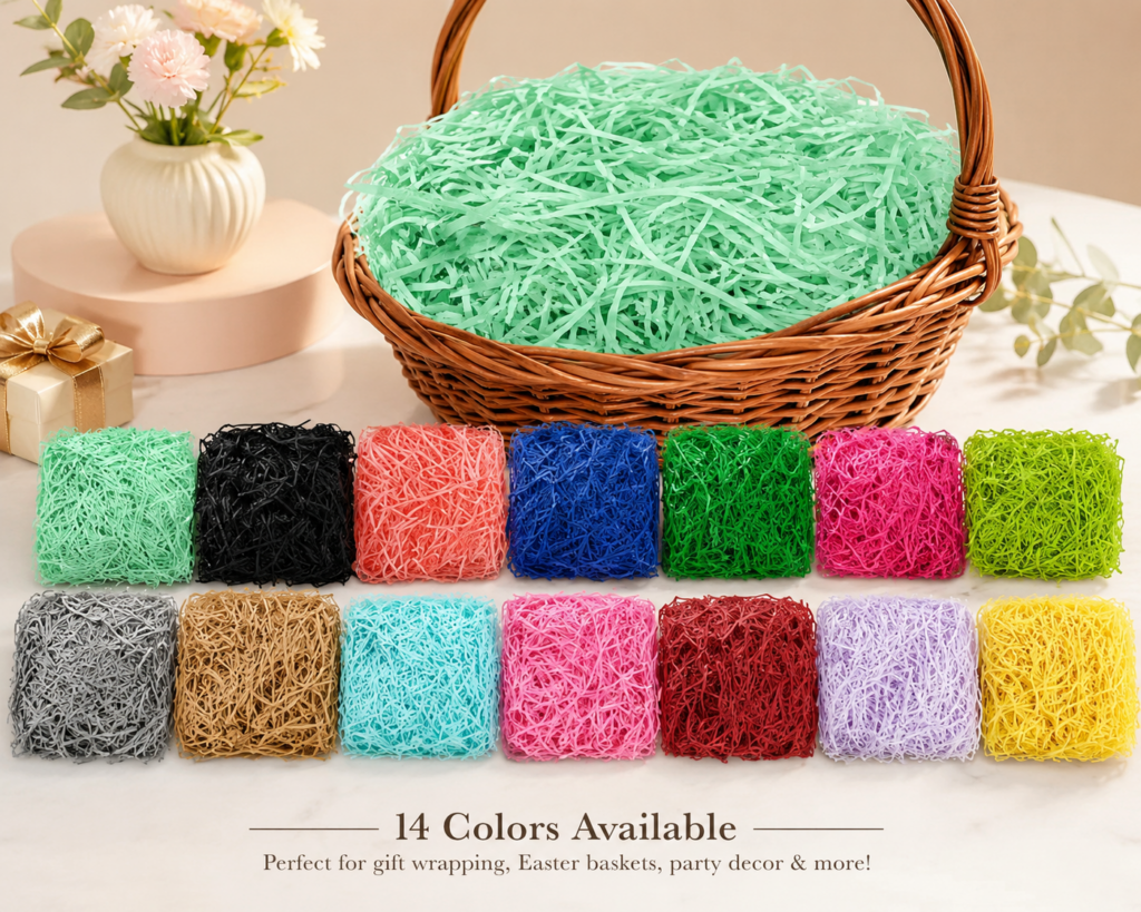 Crinkle Cut Paper shred filler in 16 colors
