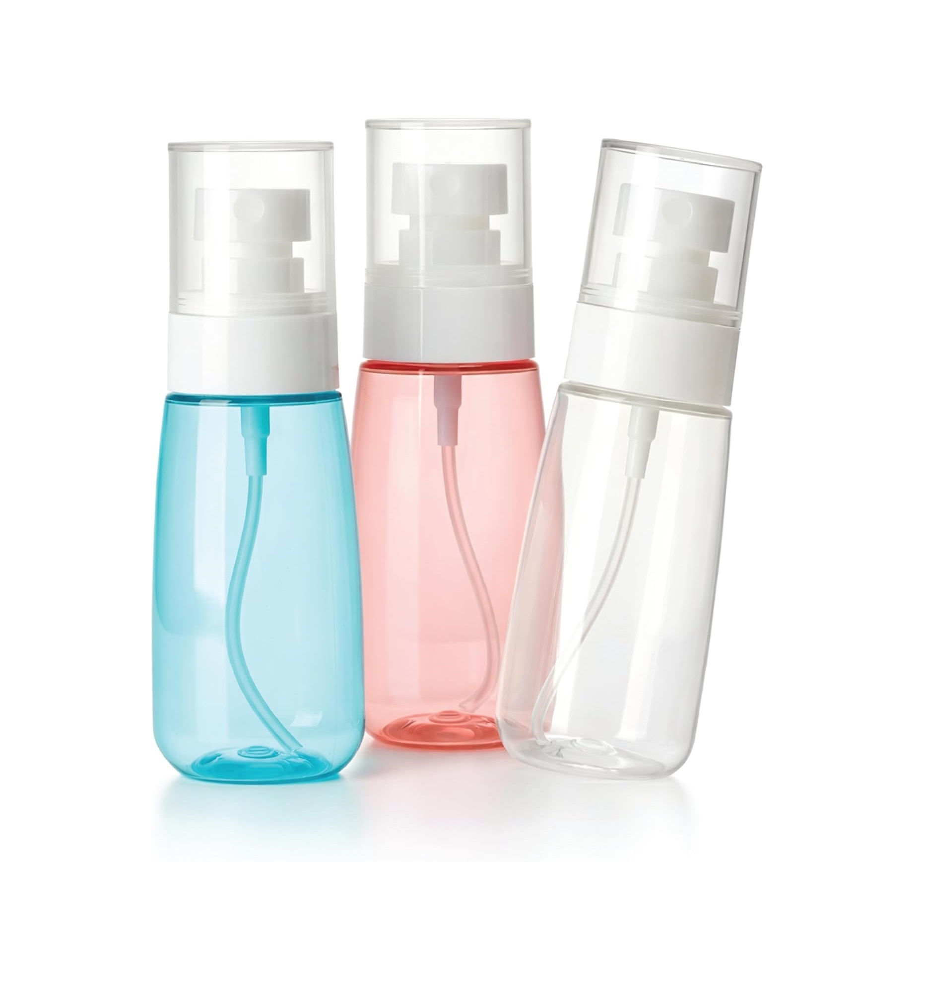 Red Dot Gift 3-Piece Travel Spray Bottle Set - 100ml Leak-Proof Fine Mist Atomizer, Refillable Portable Containers for Skincare, Perfume, Alcohol & Cleaning - PET Material (3 Color Mixed).