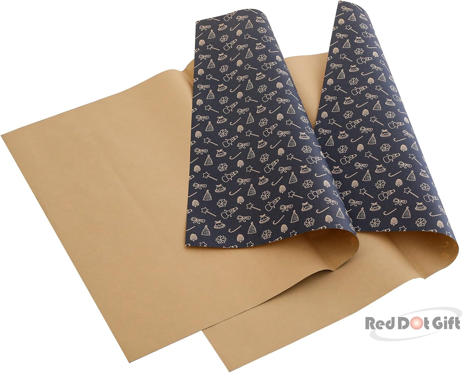 Christmas Snowman Design Wrapping Paper 70*50cm, Christmas Gift Wrapping Paper, Brown Kraft Christmas Wrapping Paper for Christmas, Party, and Festive Decorations. - Image 9