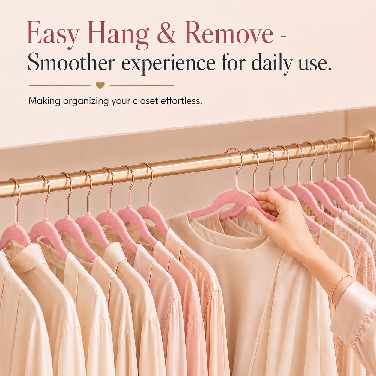 Premium Velvet Hangers with 360-Degree Swivel Rose Gold Hooks (45cm) – Ultra-Slim Space-Saving Non-Slip Heavy-Duty Clothes Hangers for Suits, Shirts, Coat & Dresses - Image 5