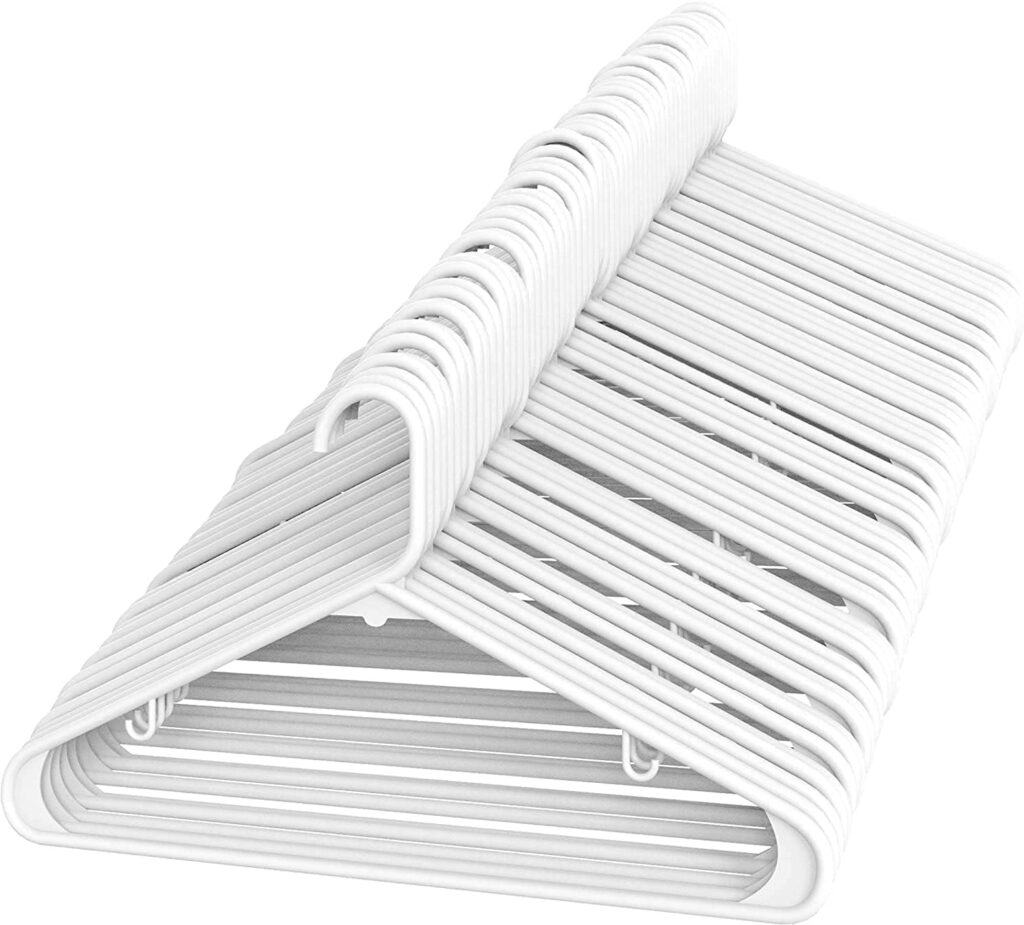 16.5 inch white plastic hanger non-slip clothes hanger