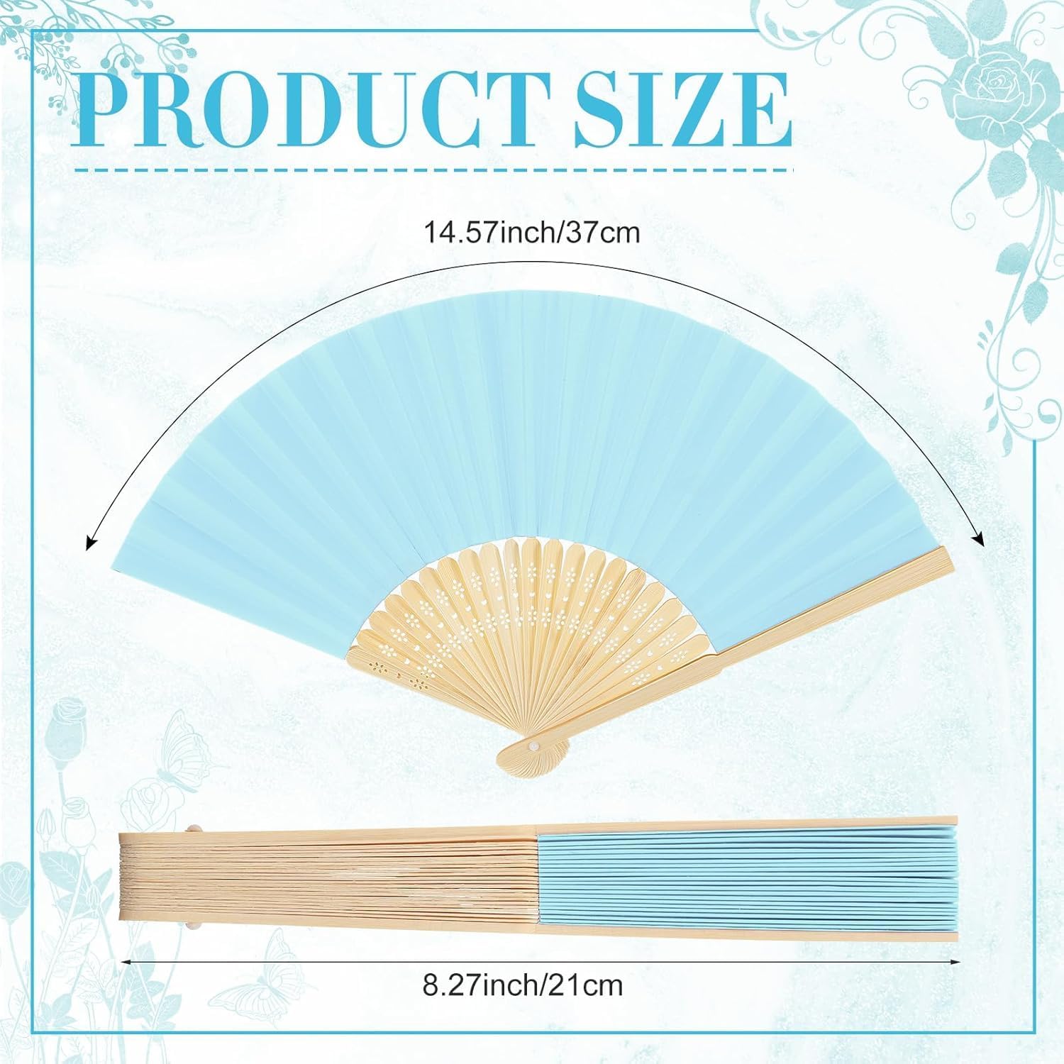 Red Dot Gift®Folding Fans Bamboo Handheld Fans Paper Folded Fans for Wedding Gift, Party Favors, DIY, Home Decoration - Image 12