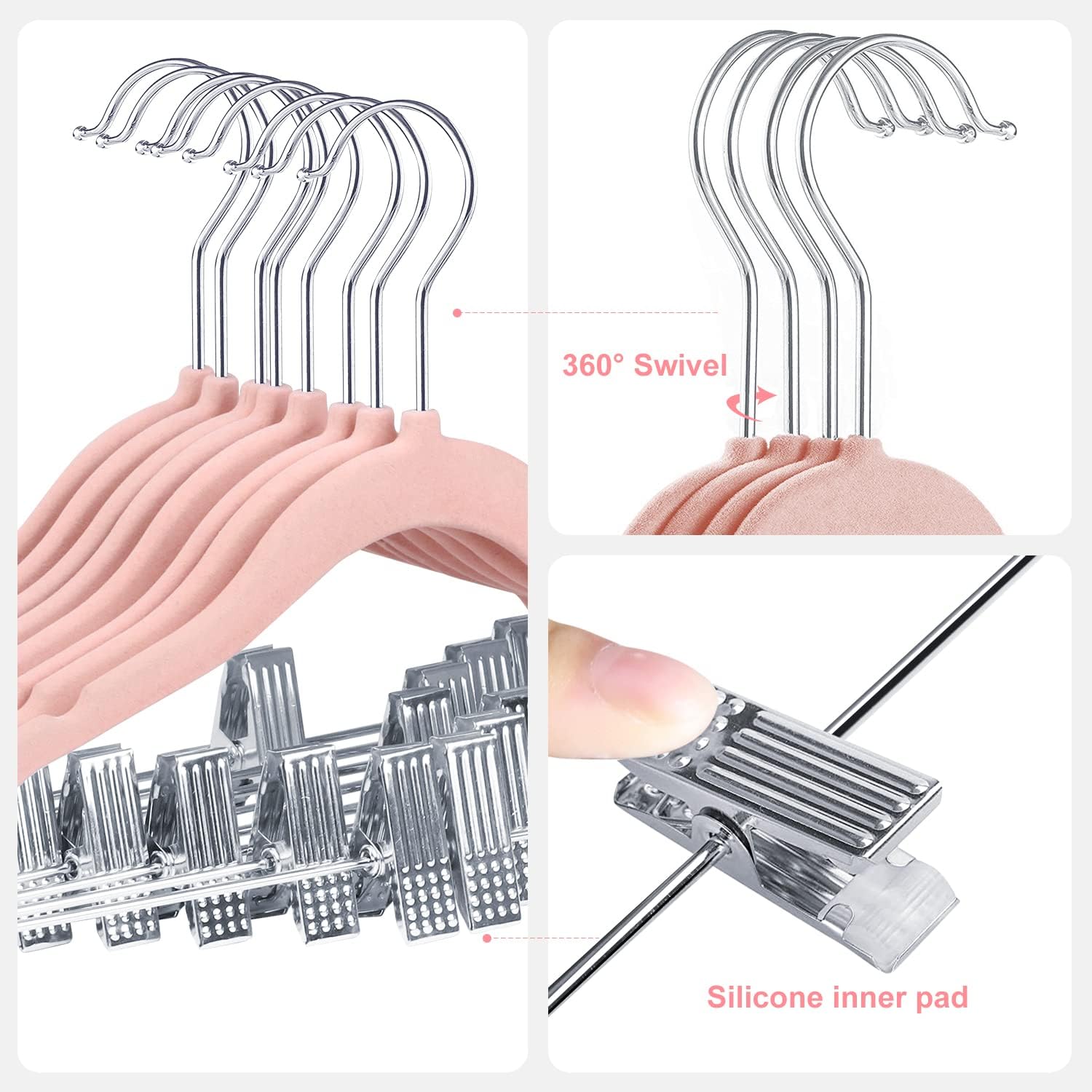 30cm Kids Trouser Hangers with Movable Clips, Non-Slip Velvet Clothes Hangers, Velvet Hangers, and Space-Saving Skirt Hangers for Shirts, Pants, Dresses, Skirts, and Coats - Image 10