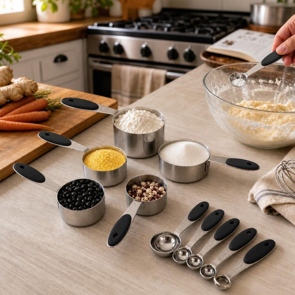 Stainless Steel Measuring Cups and Spoons 10-piece set