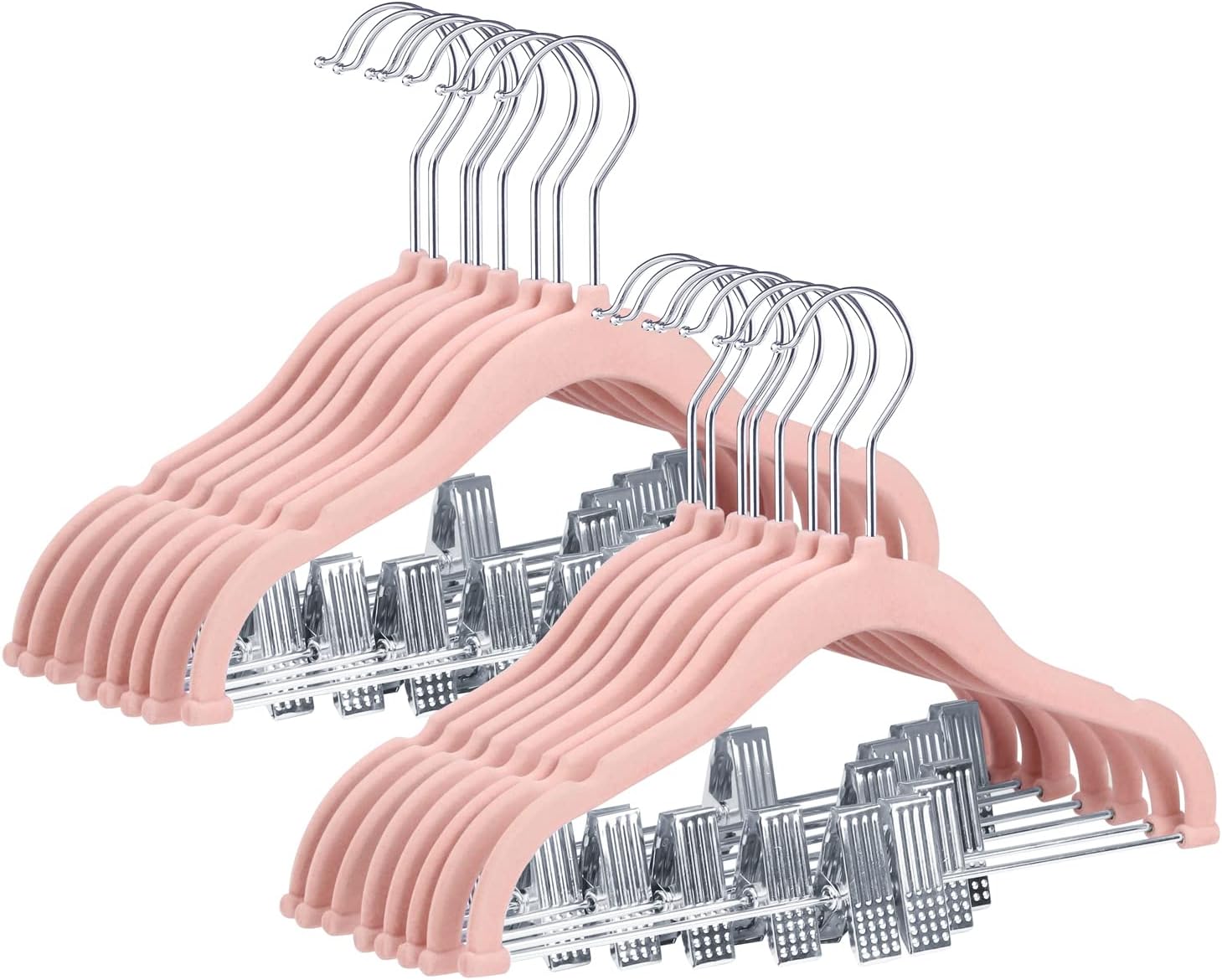 30cm Kids Trouser Hangers with Movable Clips, Non-Slip Velvet Clothes Hangers, Velvet Hangers, and Space-Saving Skirt Hangers for Shirts, Pants, Dresses, Skirts, and Coats - Image 9