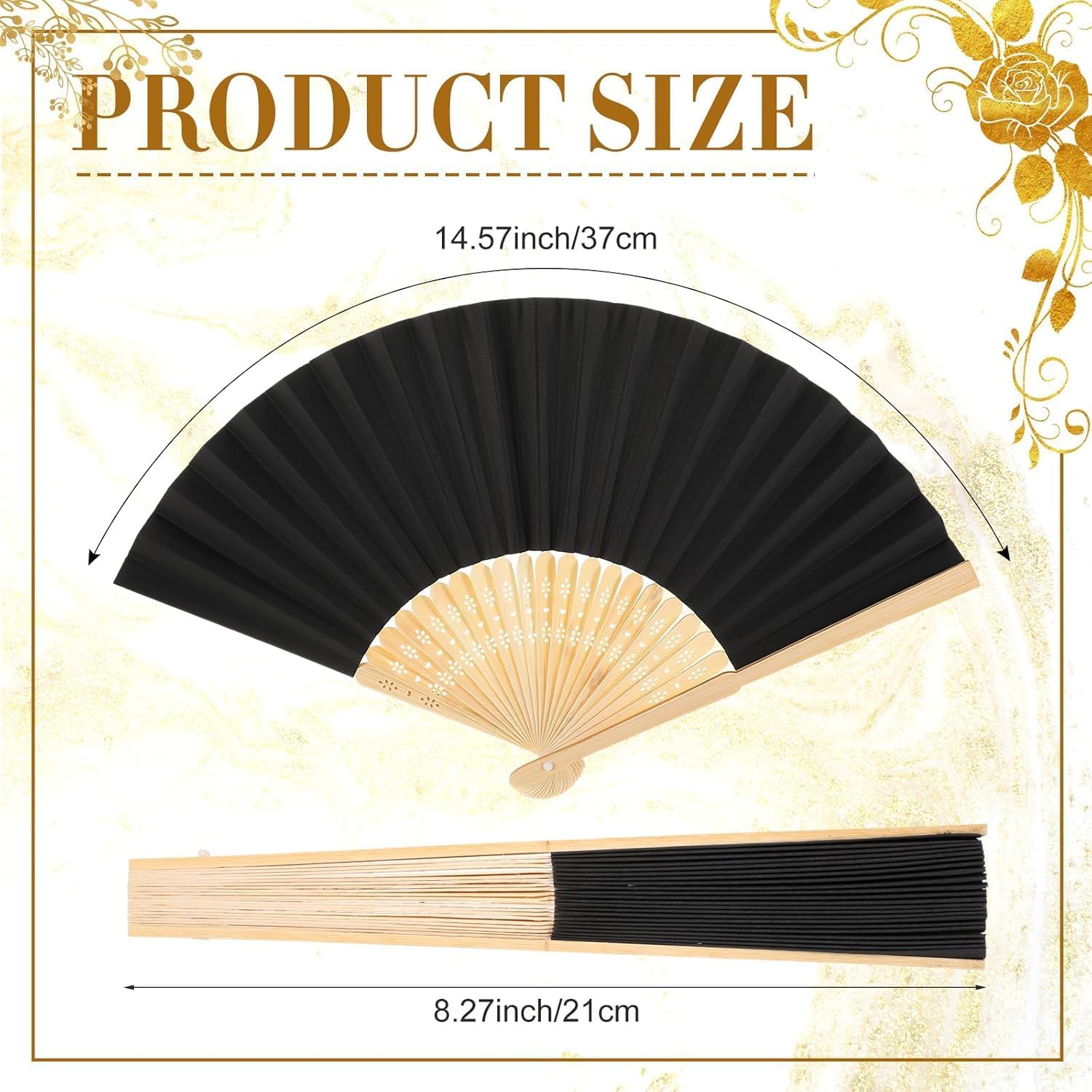 Red Dot Gift®Folding Fans Bamboo Handheld Fans Paper Folded Fans for Wedding Gift, Party Favors, DIY, Home Decoration - Image 16