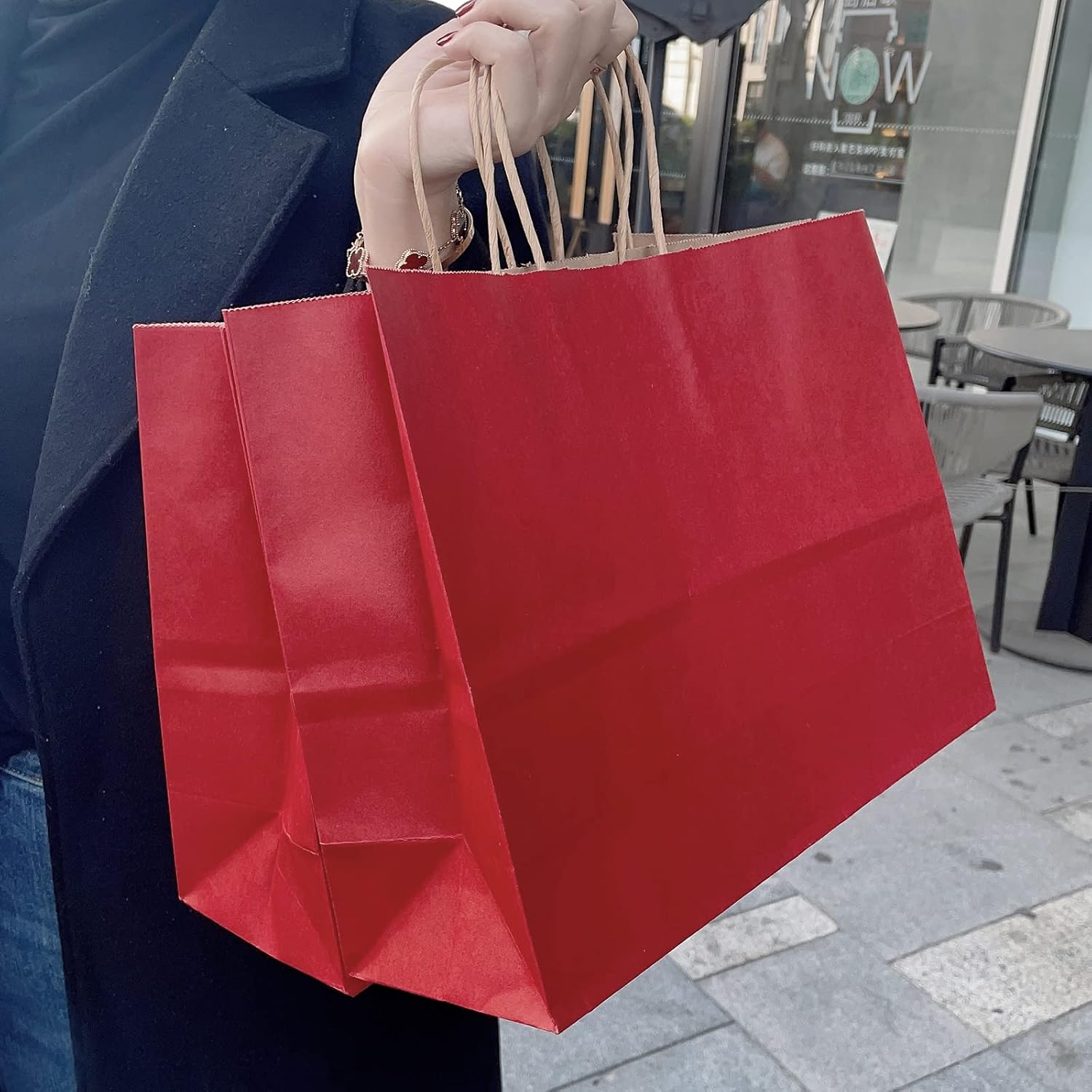 Kraft Paper Gift Bags with Handles – Durable Shopping & Party Favor Bags (4 Colors, 5 Sizes) - Image 2