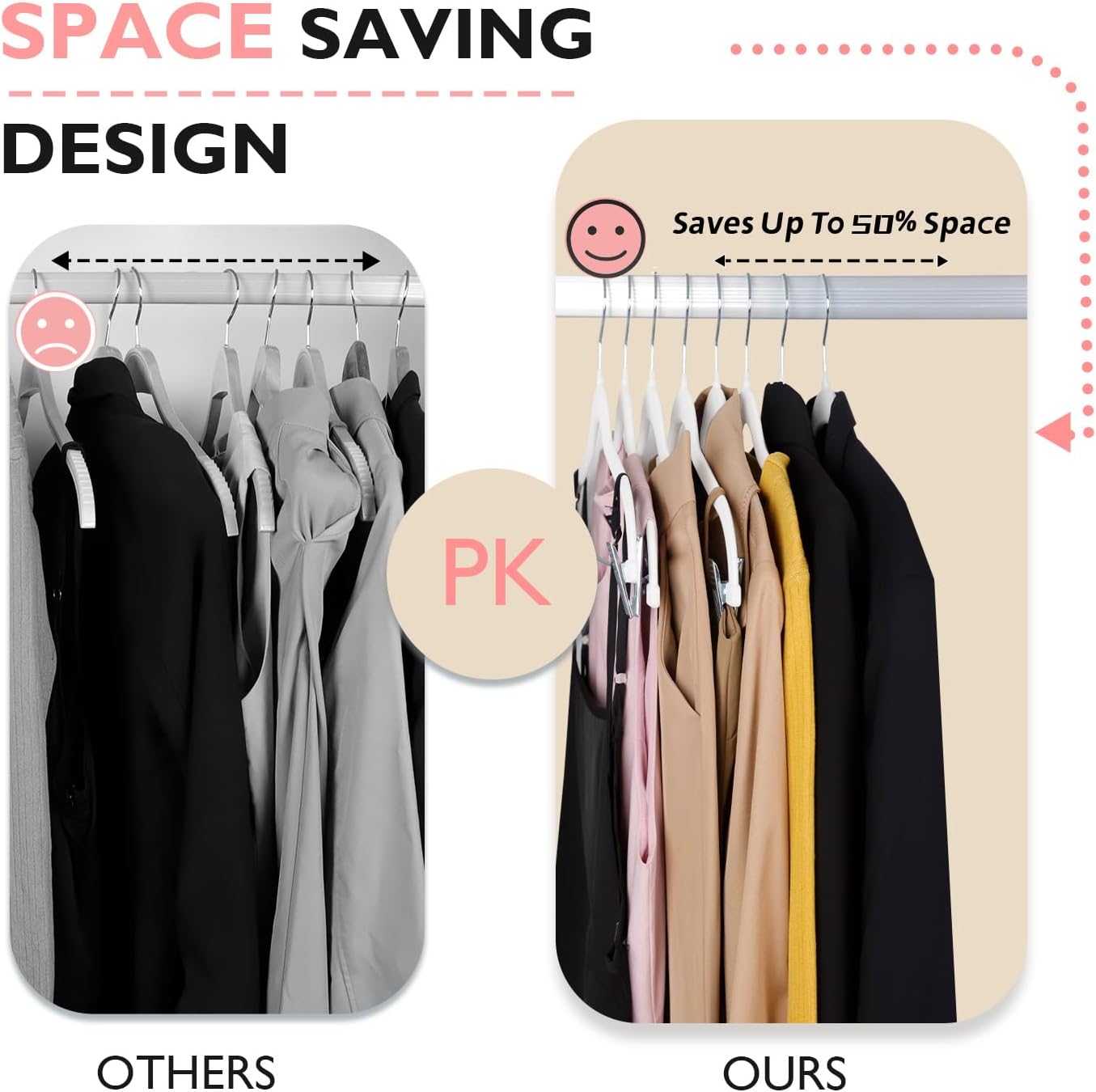 30cm Kids Trouser Hangers with Movable Clips, Non-Slip Velvet Clothes Hangers, Velvet Hangers, and Space-Saving Skirt Hangers for Shirts, Pants, Dresses, Skirts, and Coats - Image 5