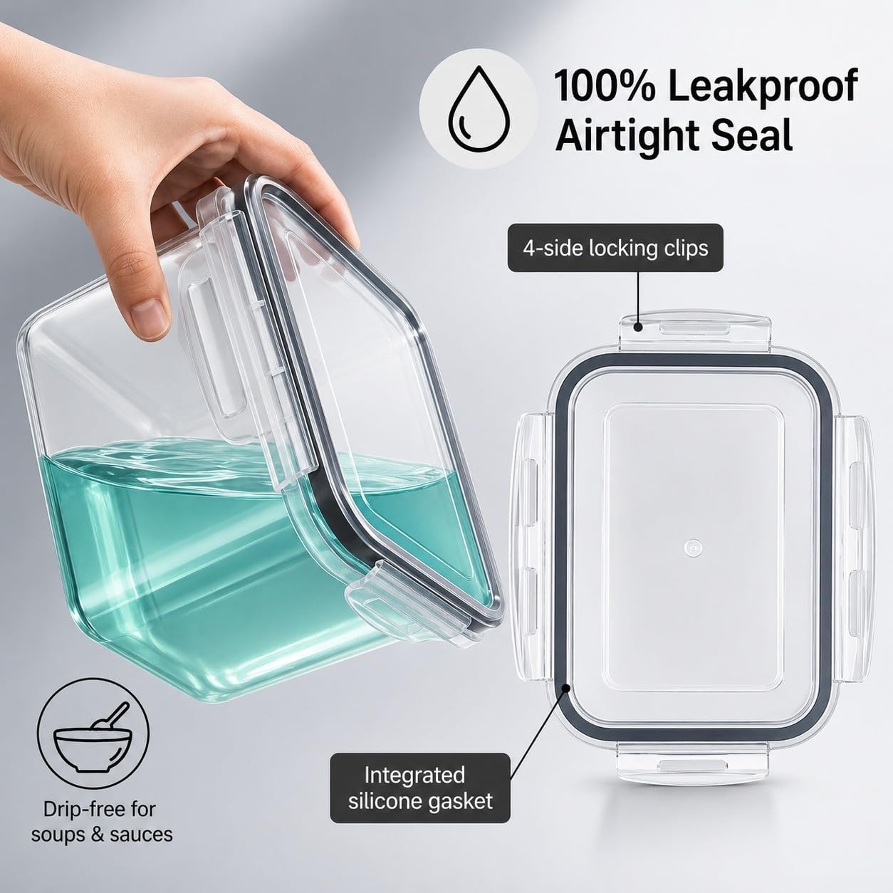 12-pack meal prep containers with airtight lids for food storage