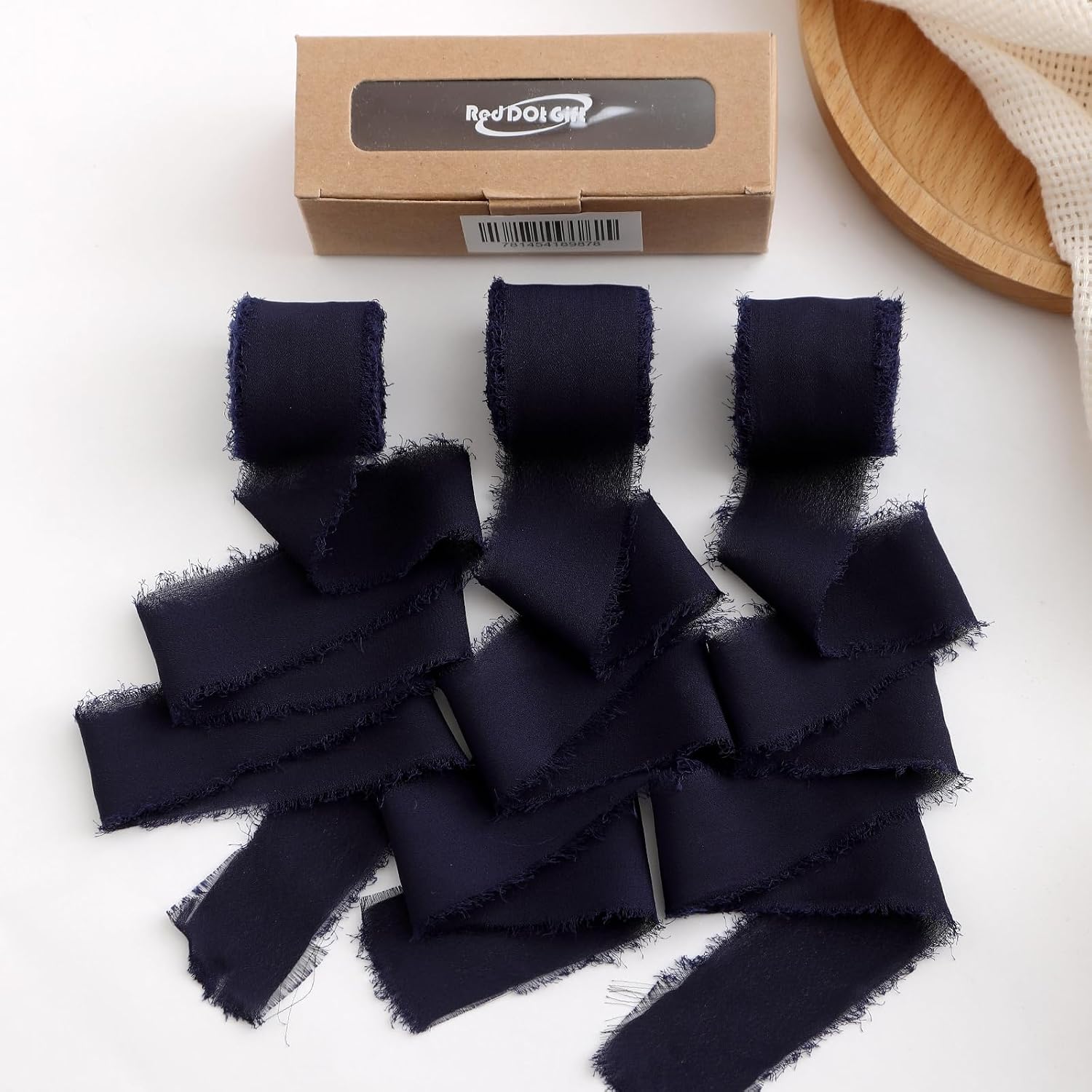 Ribbon 3 Rolls Chiffon Ribbons Packed, 1.5" x 7Yd Wrapping Ribbon Set for Gift Wrapping, Wedding Decor, Wedding Invitations, Bouquet Wrap, Flower Bouquet, Bridal Bouquets, DIY Crafts - Image 5