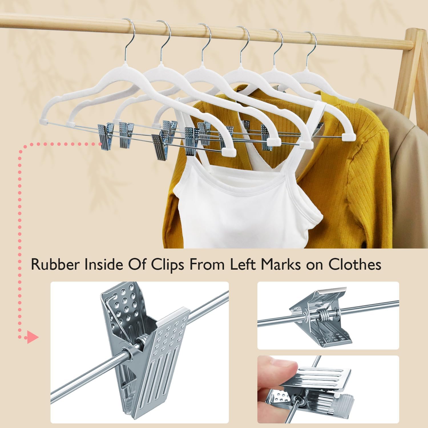 30cm Kids Trouser Hangers with Movable Clips, Non-Slip Velvet Clothes Hangers, Velvet Hangers, and Space-Saving Skirt Hangers for Shirts, Pants, Dresses, Skirts, and Coats - Image 4