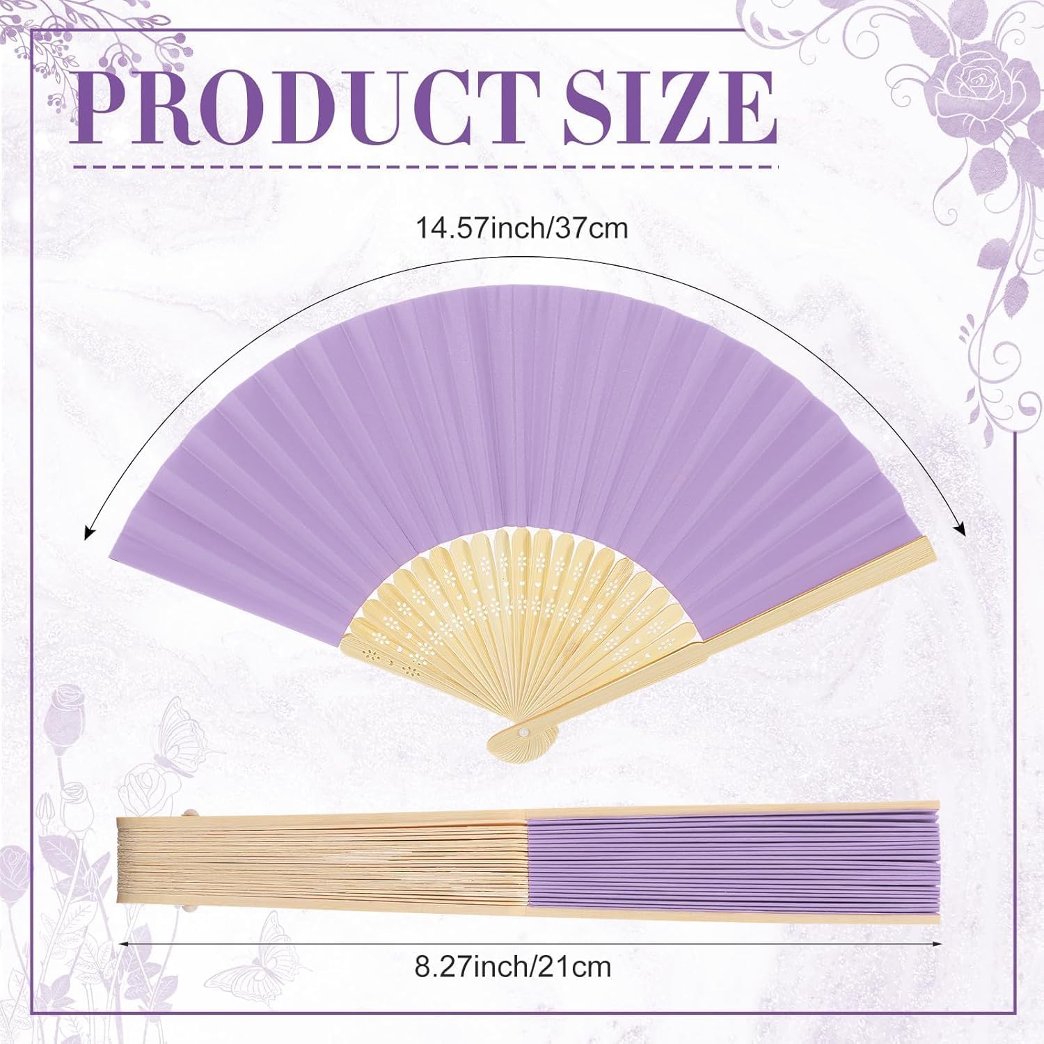Red Dot Gift®Folding Fans Bamboo Handheld Fans Paper Folded Fans for Wedding Gift, Party Favors, DIY, Home Decoration - Image 9