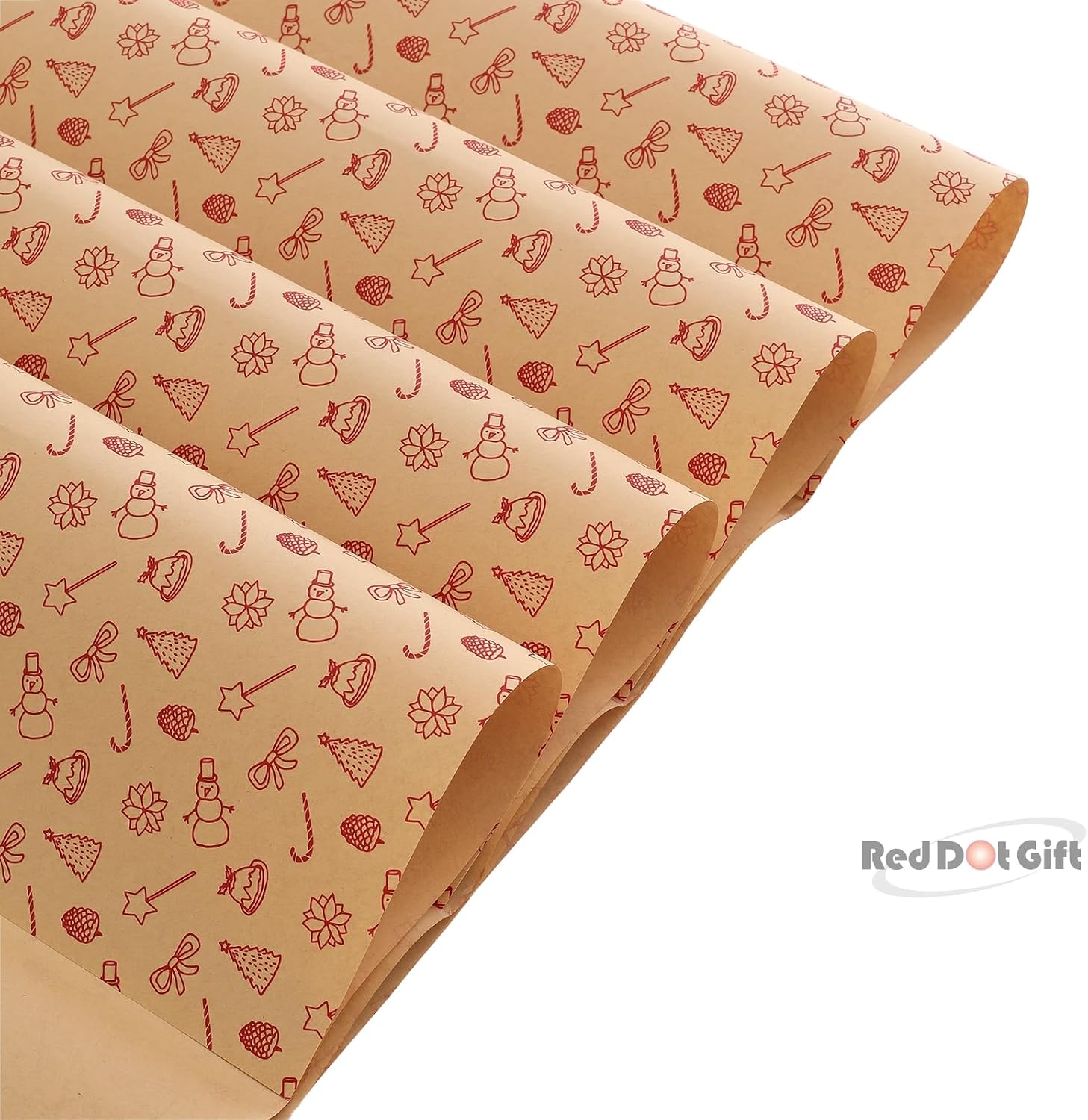 Christmas Snowman Design Wrapping Paper 70*50cm, Christmas Gift Wrapping Paper, Brown Kraft Christmas Wrapping Paper for Christmas, Party, and Festive Decorations. - Image 4
