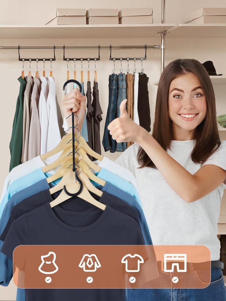 Space Saving Hangers with 5 holes