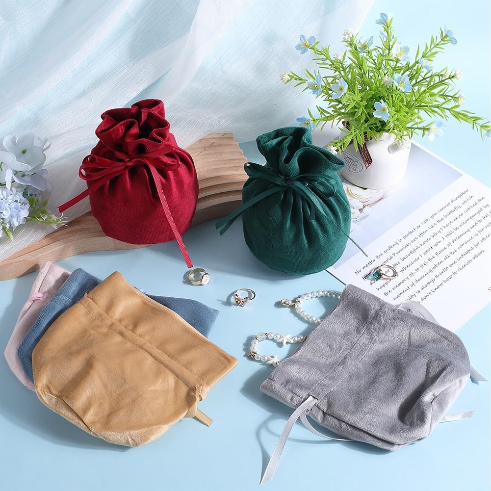 Velvet Pouch with drawstring closure in 6 colors