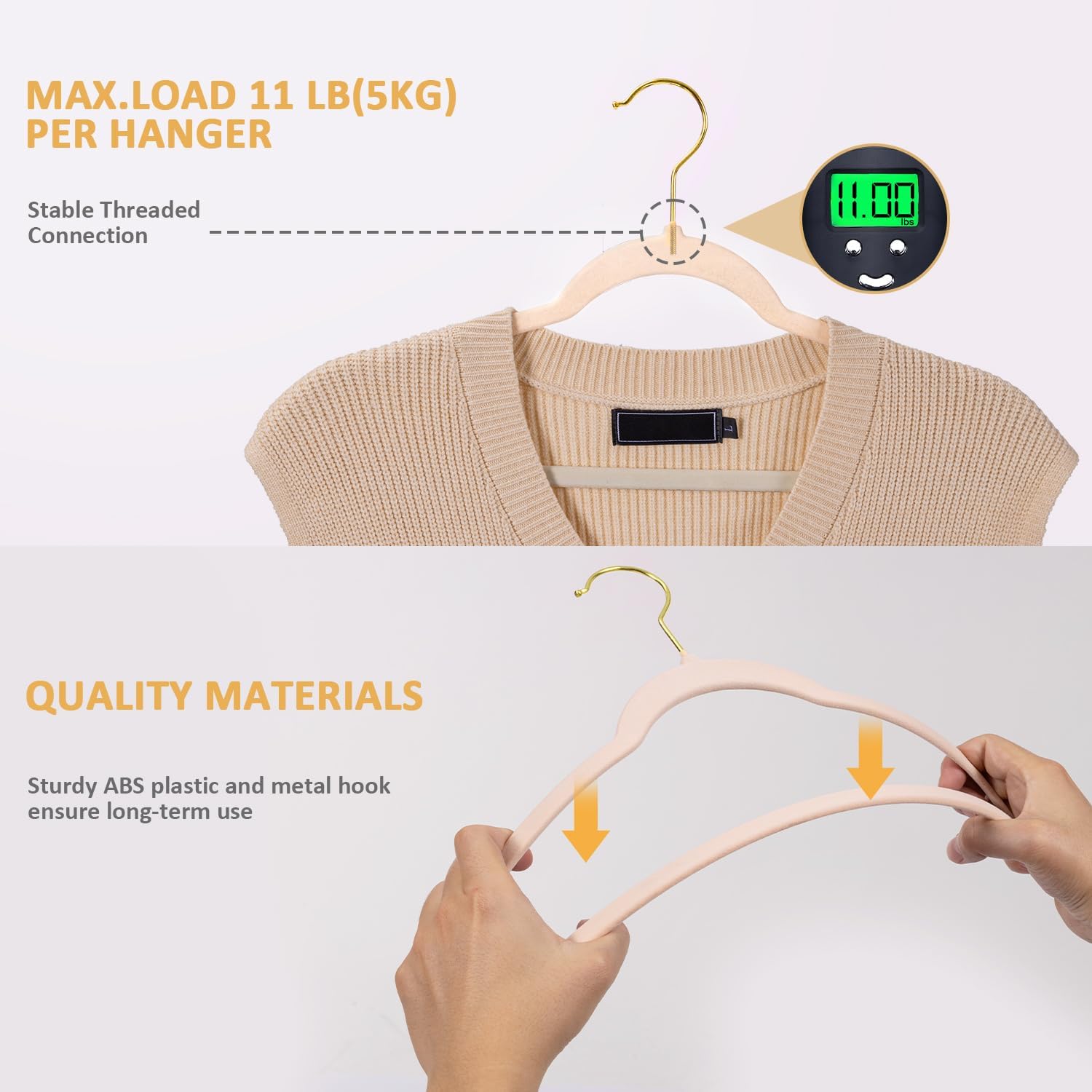 Premium Velvet Clothes Hangers with Shiny Gold Swivel Hooks – Ultra-Thin Non-Slip Heavy-Duty Suit Hangers, Space-Saving Felt Hangers for Closet Organization - Image 4