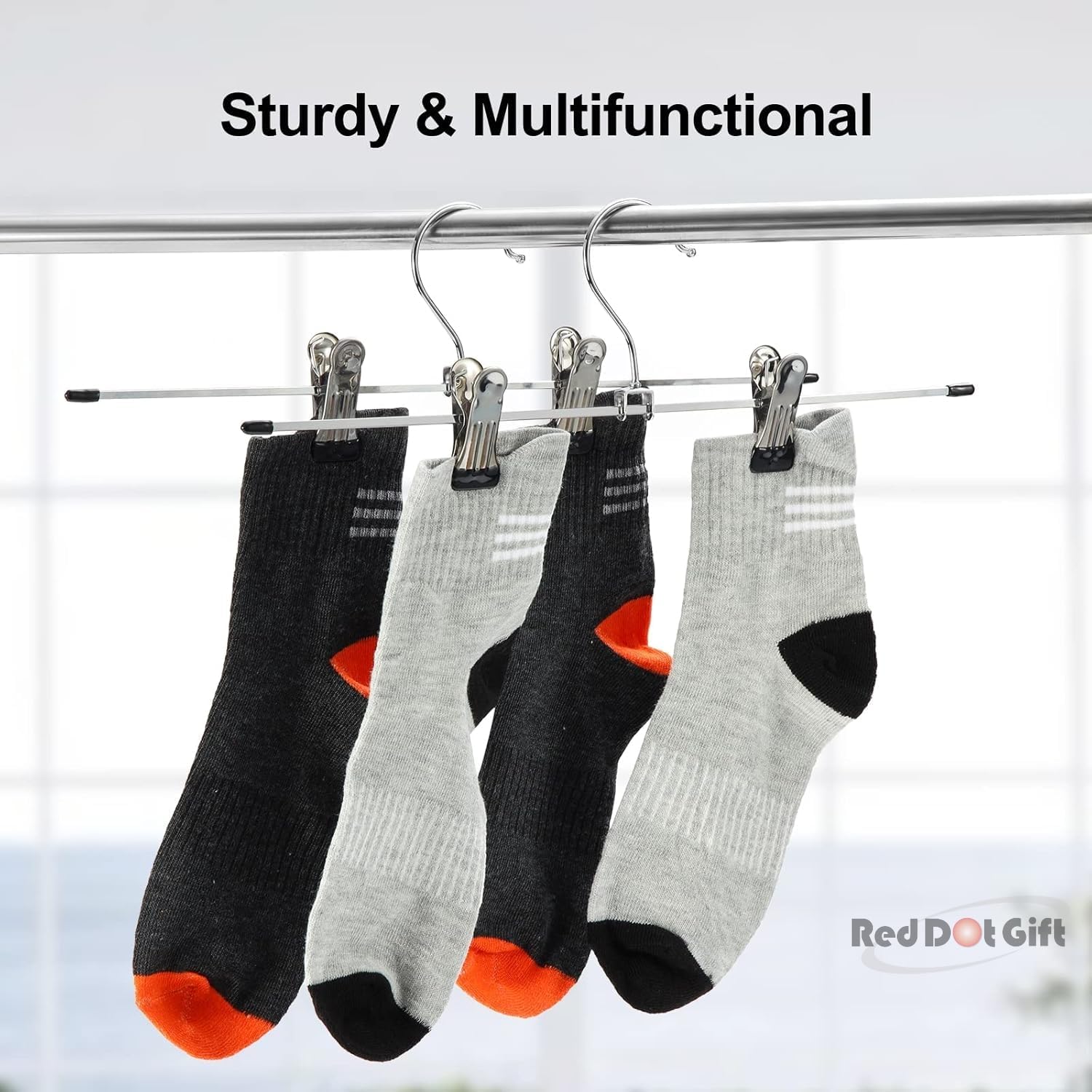 28.5cm Skirt with Adjustable Non-Slip Clips Pants, Space Saving Metal Hangers for Coat Garment Jeans, Hangers for Kids Adults, Pants Hangers. - Image 6