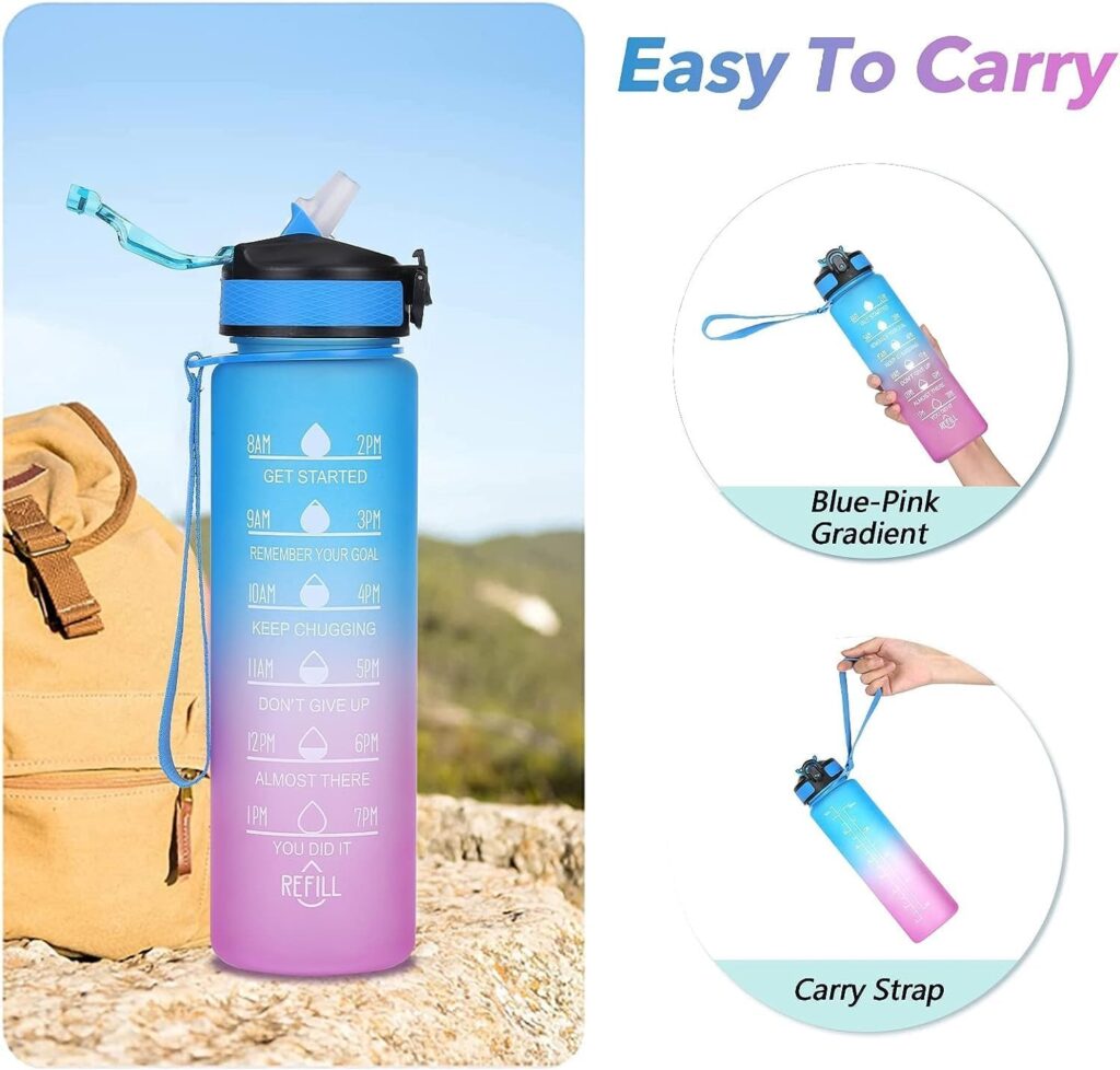 water bottle with carrying strap