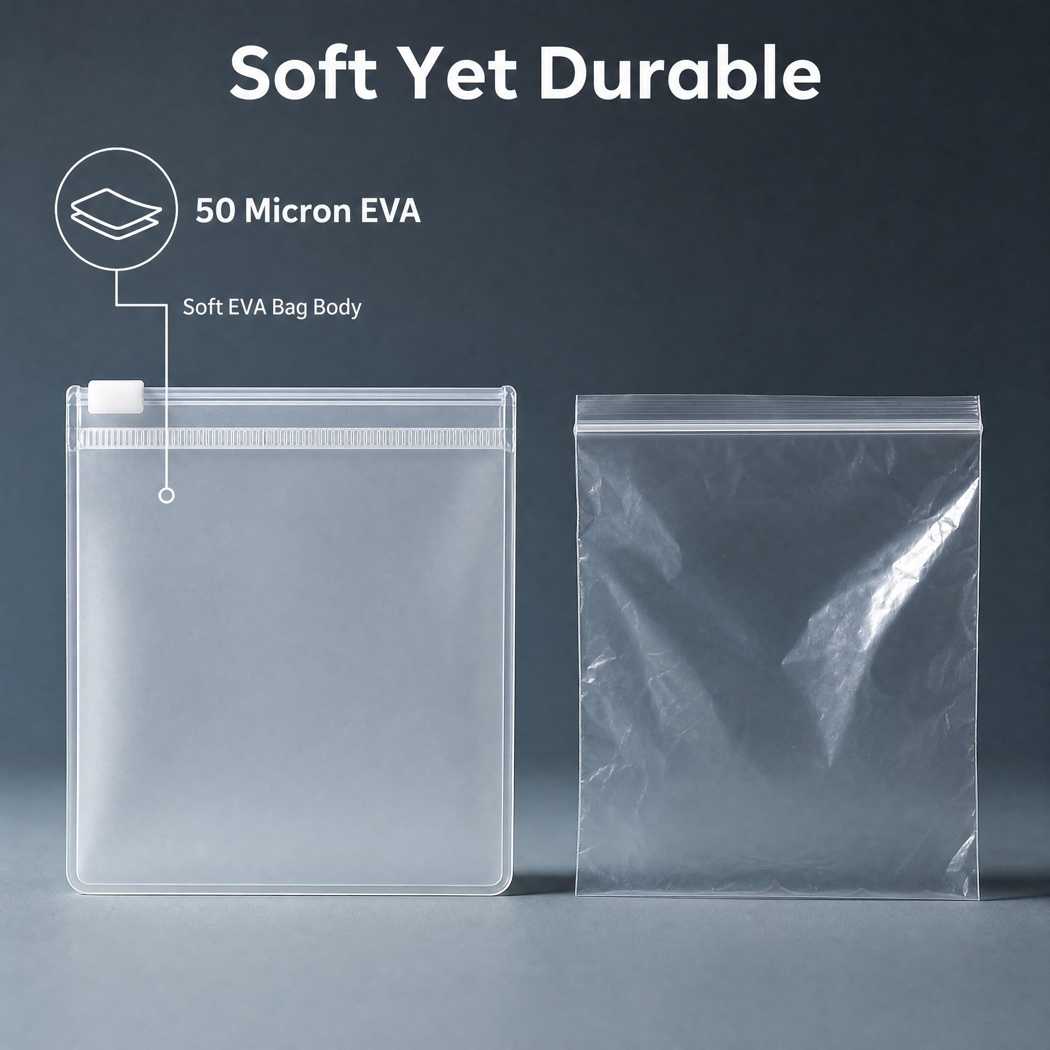 Red Dot Gift Small Clear EVA Reusable Bags with Sliding Zipper (5-Size Options) – Frosted Waterproof Storage Packaging Bags for Travel, Jewelry, Crafts & Small Items - Image 5
