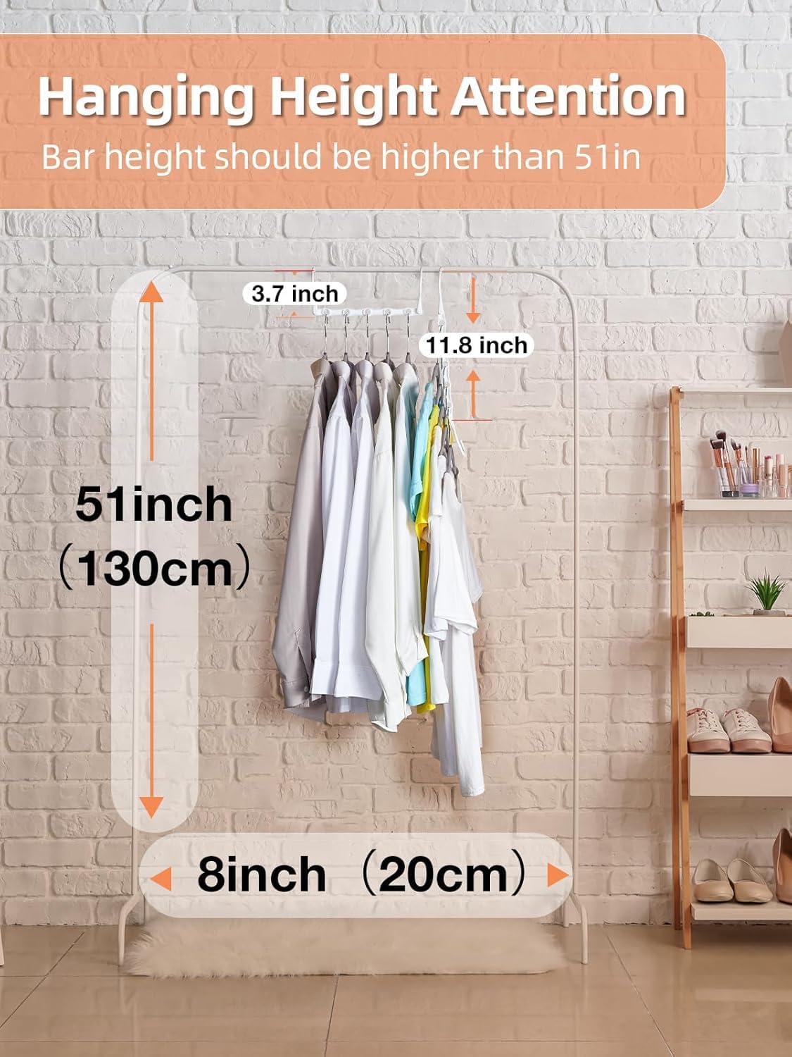 HOUSE DAY Closet Organizers and Storage,Magic Hangers Space Saving Clothes Hangers,Sturdy Plastic Hangers with 5 Holes for Wardrobe Closet Organization.. - Image 2