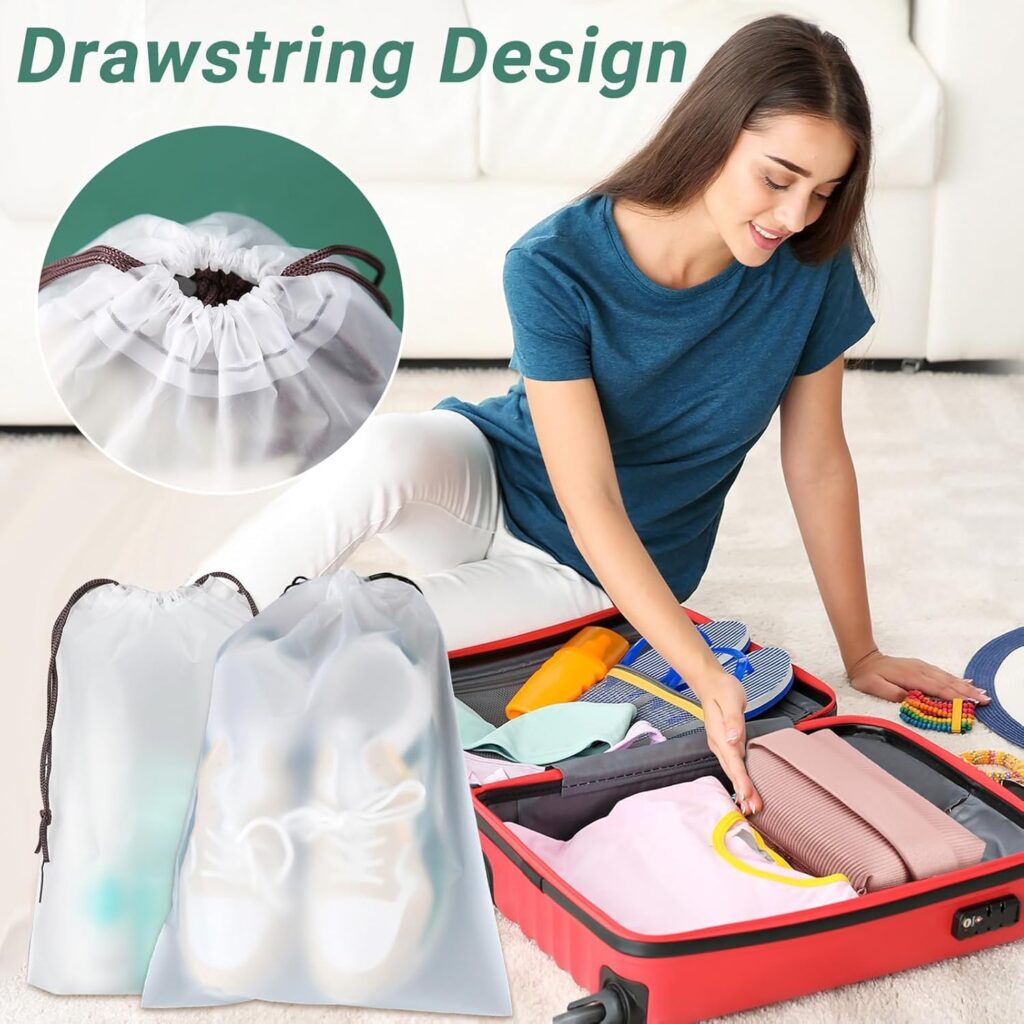 Non-Woven Storage Bags white drawstring shoe organizers
