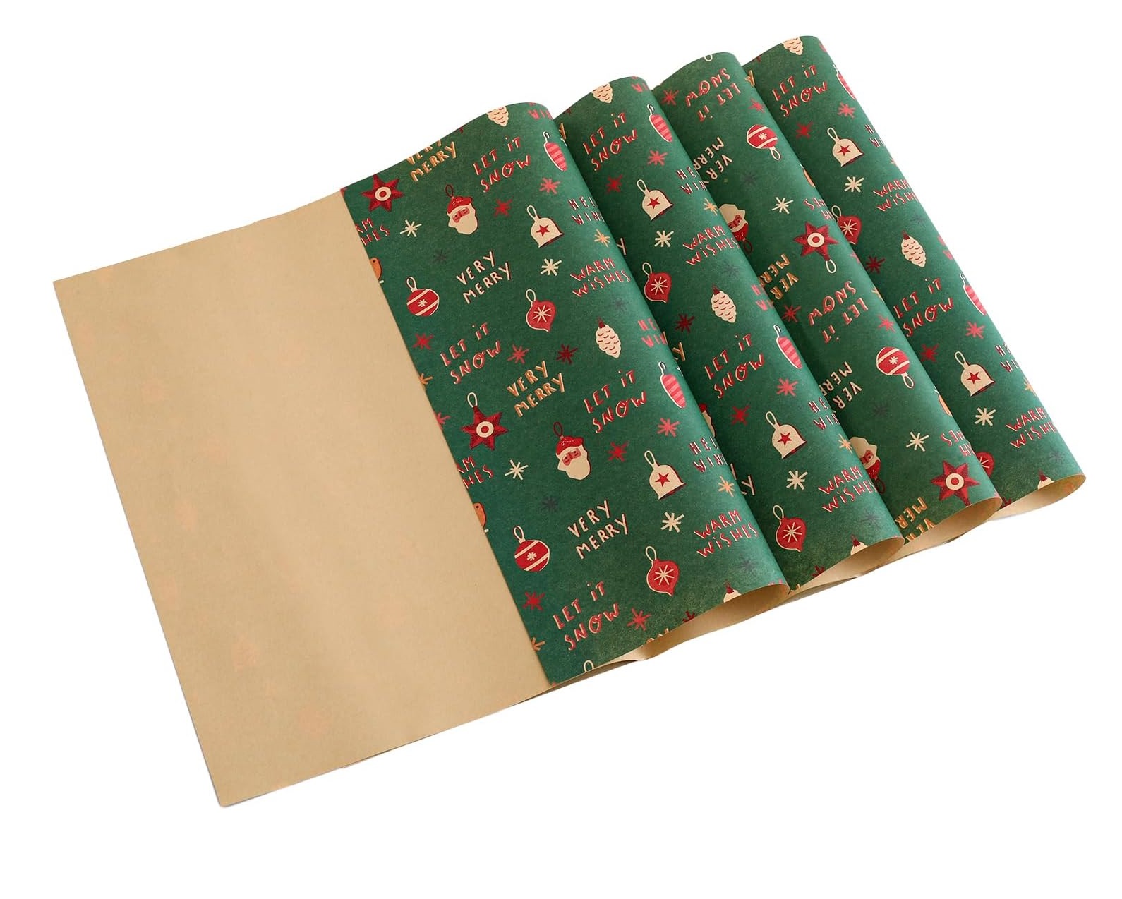 Christmas Confetti Design Wrapping Paper 70*50cm Christmas Gift Wrapping Paper, Brown Kraft Christmas Wrapping Paper for Christmas,Party,Festive Decorations. - Image 3