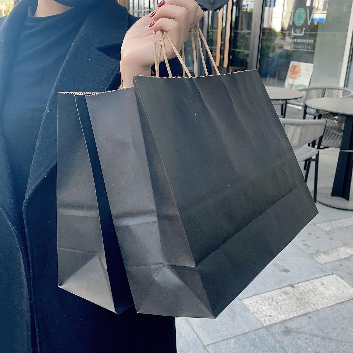 Kraft Paper Gift Bags with Handles – Durable Shopping & Party Favor Bags (4 Colors, 5 Sizes) - Image 3