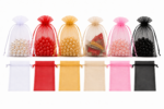 50 pcs 17x24cm drawstring organza pouches