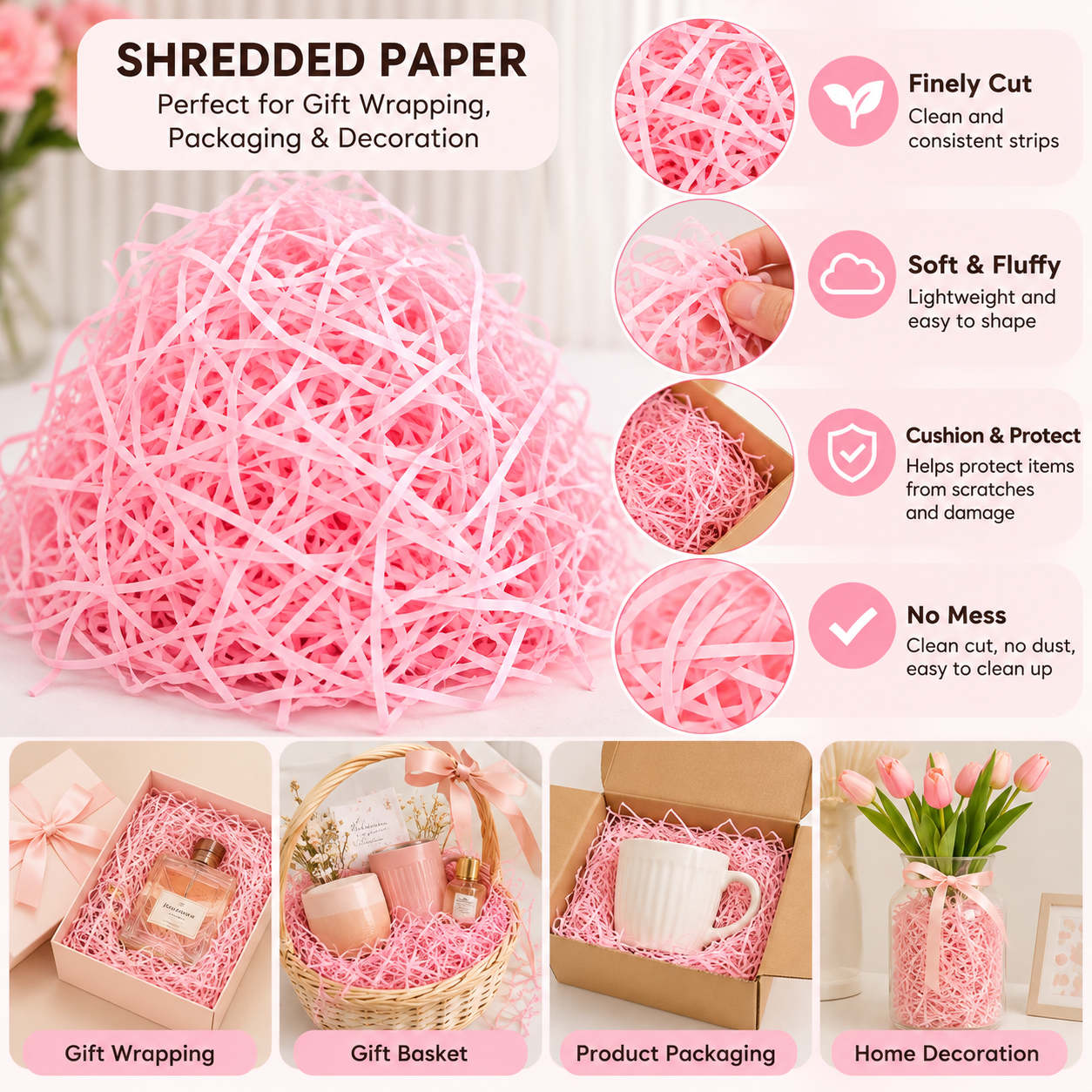 Premium Shredded Paper Filler (100g) – High-Quality Crinkle Cut Strands & Raffia Confetti for Packing, DIY Crafts & Present Hampers - Image 2
