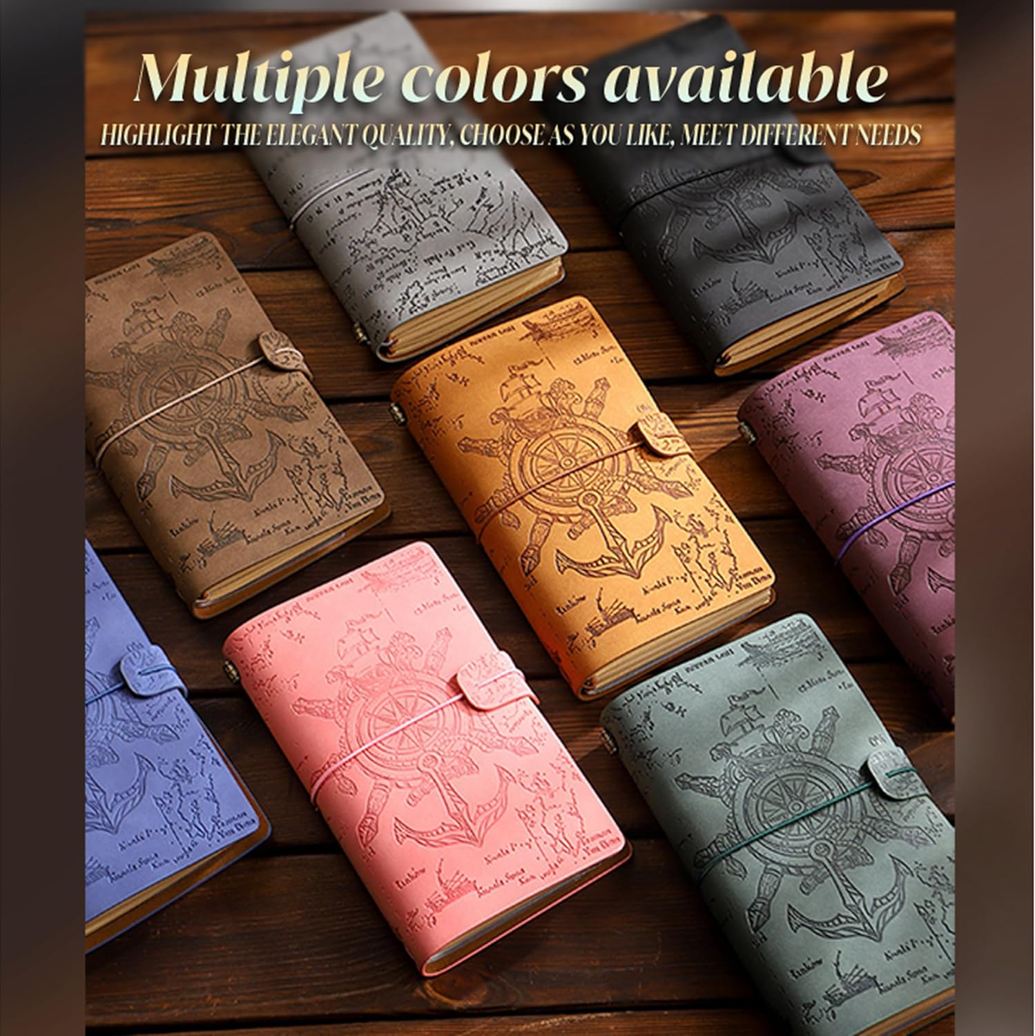 Red Dot Gift Leather Notebooks, Vintage Refillable Notebooks with 144 Pages 7.87×4.72 Inches Travelers Notebook Insert with Extra Stickers for Work, Study, Notes Taking, Gifts. - Image 3