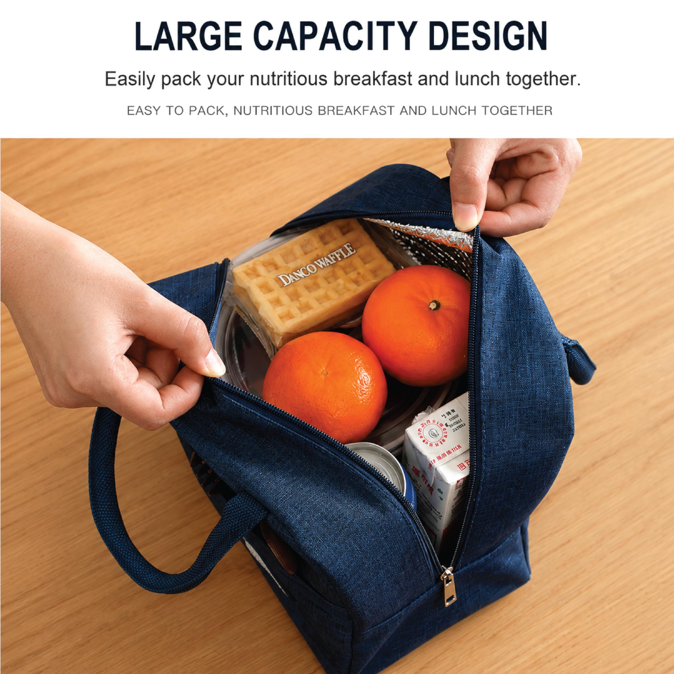 Insulated Lunch Bag for Work, School & Travel – Reusable Thermal Cooler Tote Bag with Leakproof Lining, Front Pocket, and Durable Handles for Men, Women, and Daily Commuters - Image 3