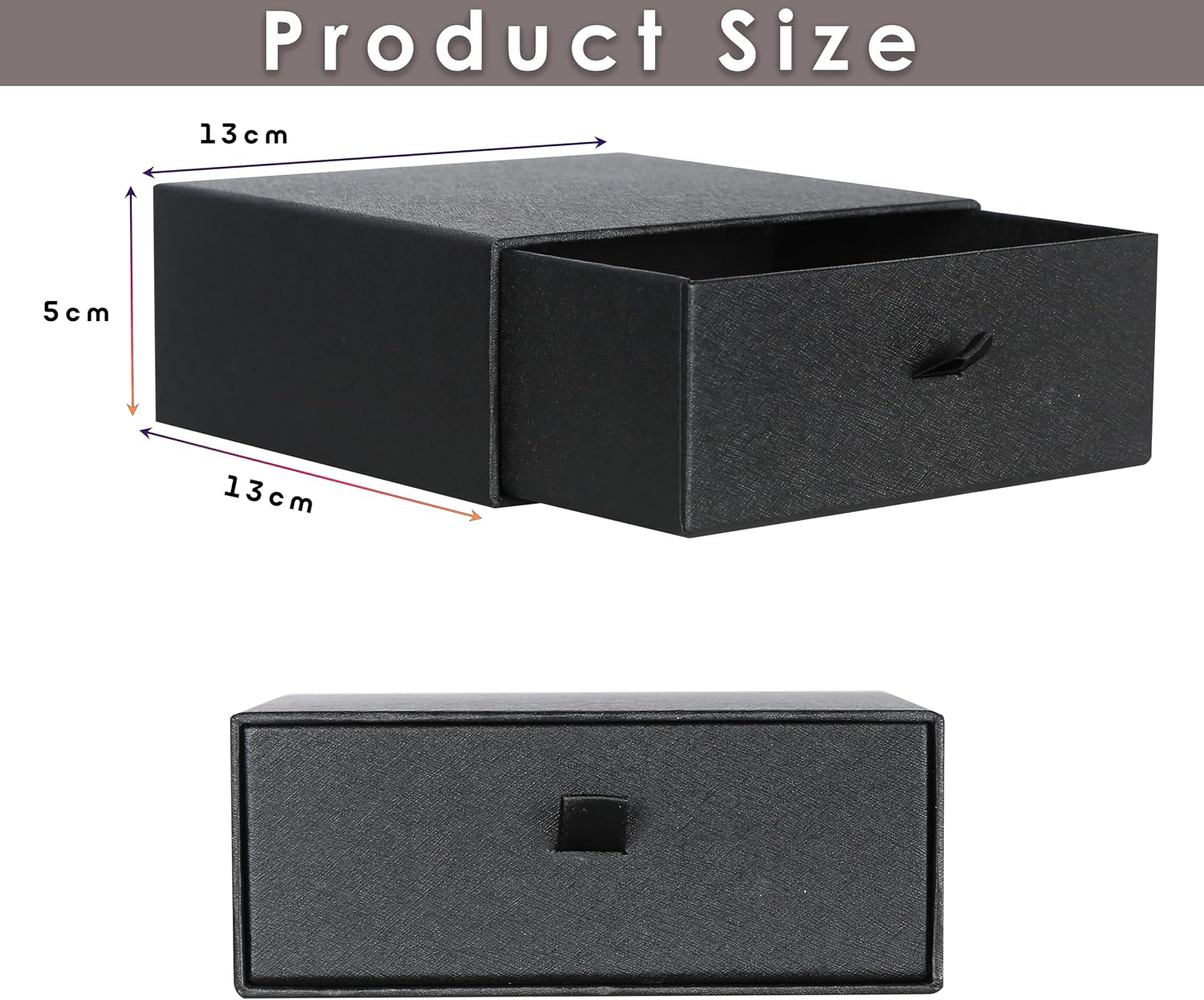 Red Dot Gift Black Gift Box H5x13x13cm,Gift Box, Cardboard Drawer Gift Boxes Small Gifts Box for Presents, Christmas, Wedding Party. - Image 2