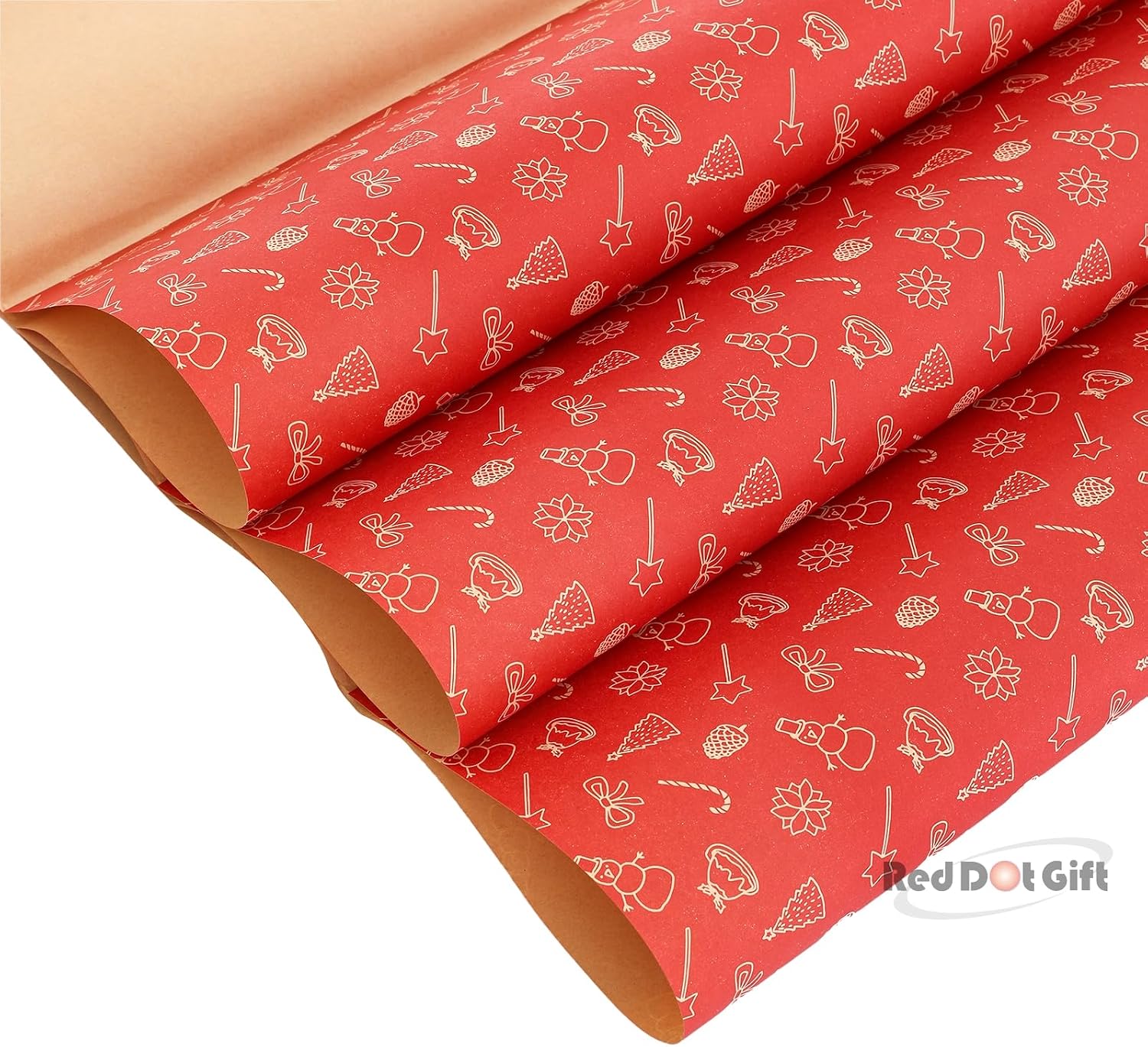 Christmas Snowman Design Wrapping Paper 70*50cm, Christmas Gift Wrapping Paper, Brown Kraft Christmas Wrapping Paper for Christmas, Party, and Festive Decorations. - Image 6