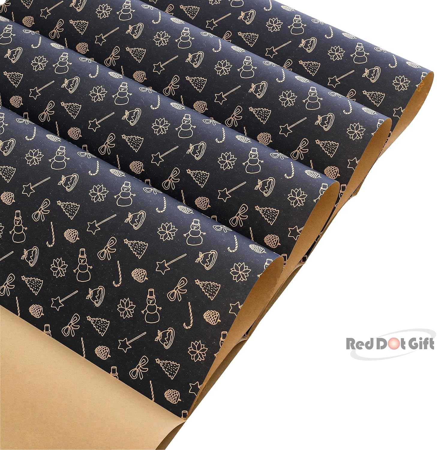 Christmas Snowman Design Wrapping Paper 70*50cm, Christmas Gift Wrapping Paper, Brown Kraft Christmas Wrapping Paper for Christmas, Party, and Festive Decorations. - Image 3