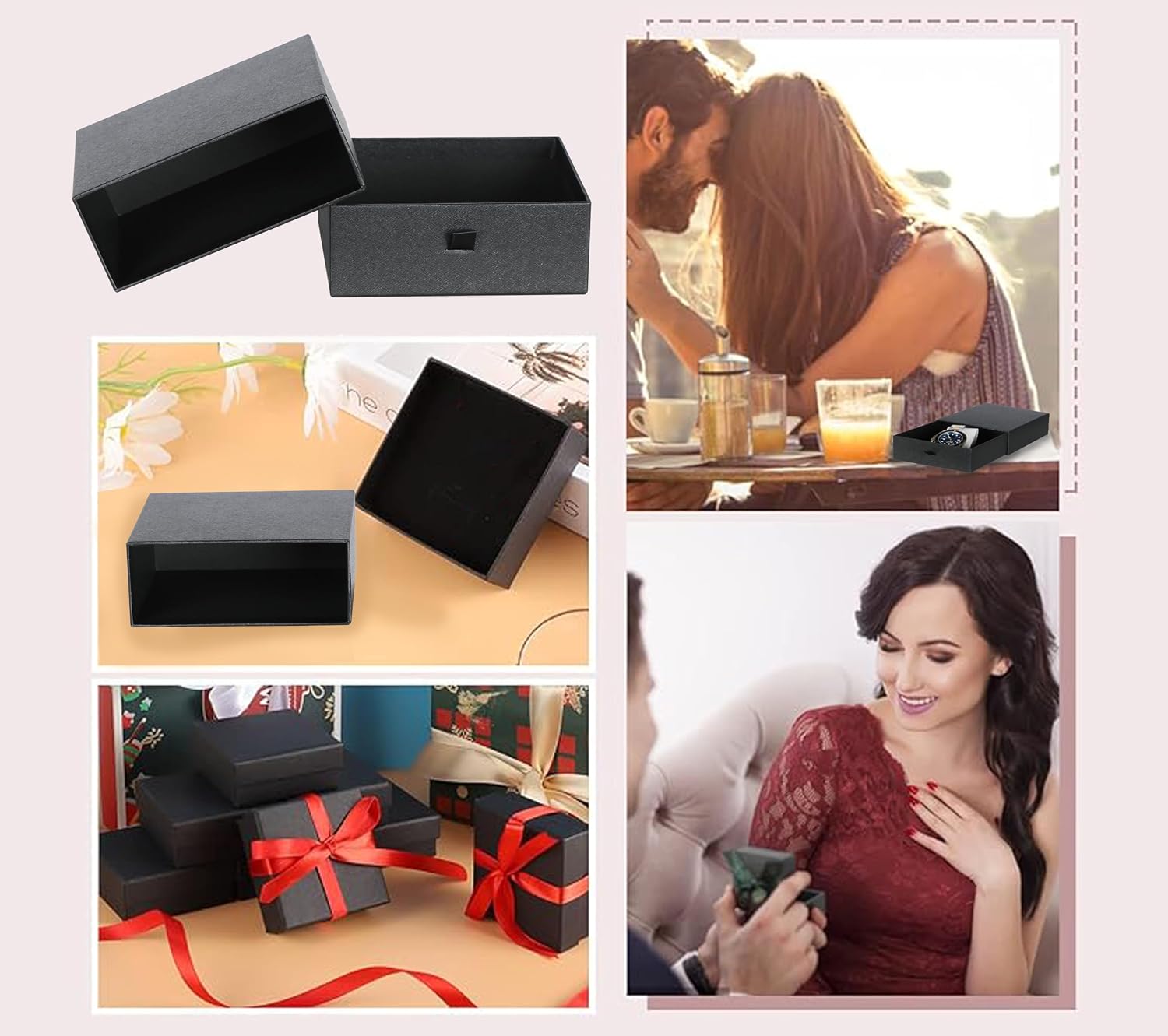 Red Dot Gift Black Gift Box H5x13x13cm,Gift Box, Cardboard Drawer Gift Boxes Small Gifts Box for Presents, Christmas, Wedding Party. - Image 6