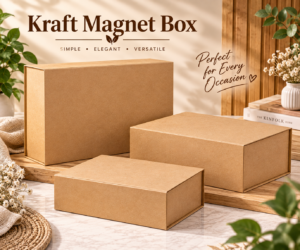 Red Dot Gift Kraft Color Flat Cardboard Magnet Boxes (3 Size Options) – Easy-to-Fold Style Premium Packaging Containers for Gift Giving, Secure Shipping, and Retail Storage Solutions