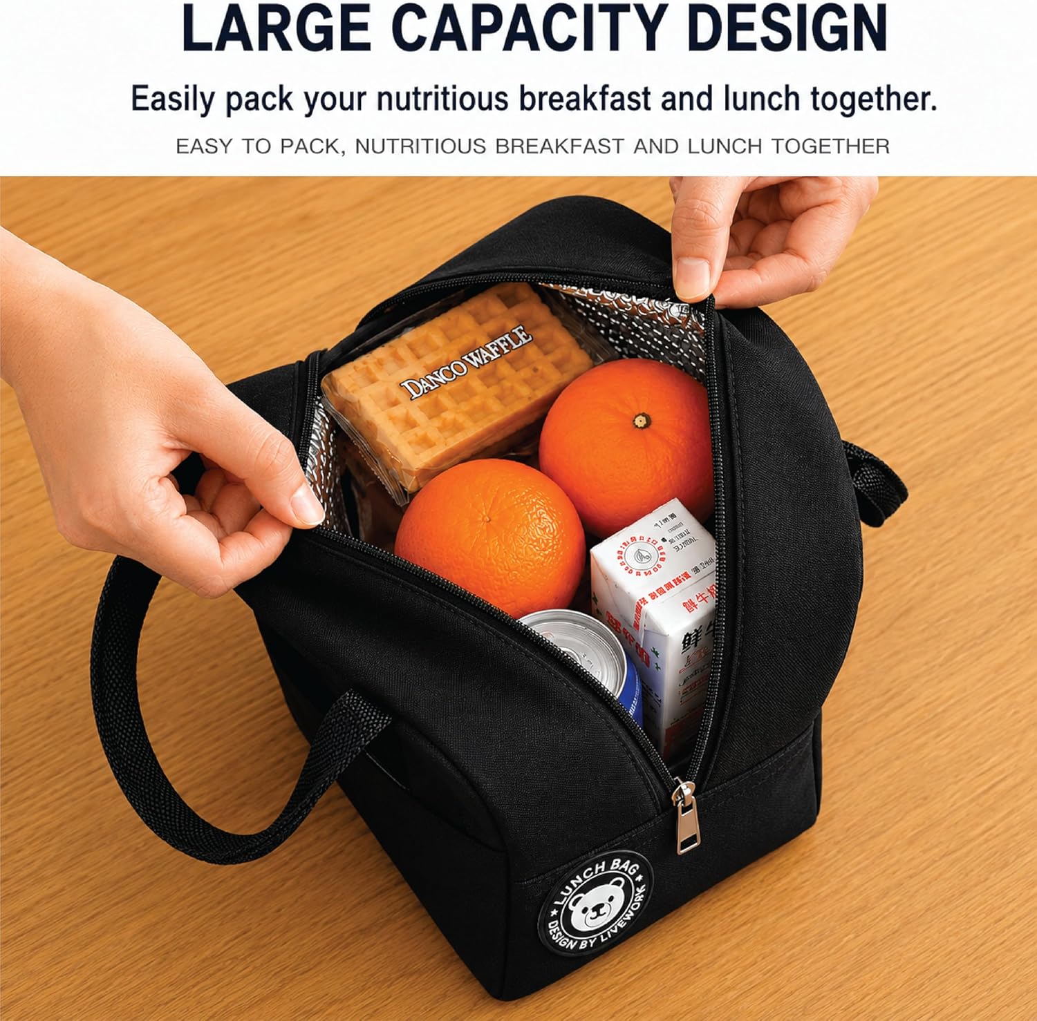 Insulated Lunch Bag for Work, School & Travel – Reusable Thermal Cooler Tote Bag with Leakproof Lining, Front Pocket, and Durable Handles for Men, Women, and Daily Commuters - Image 5
