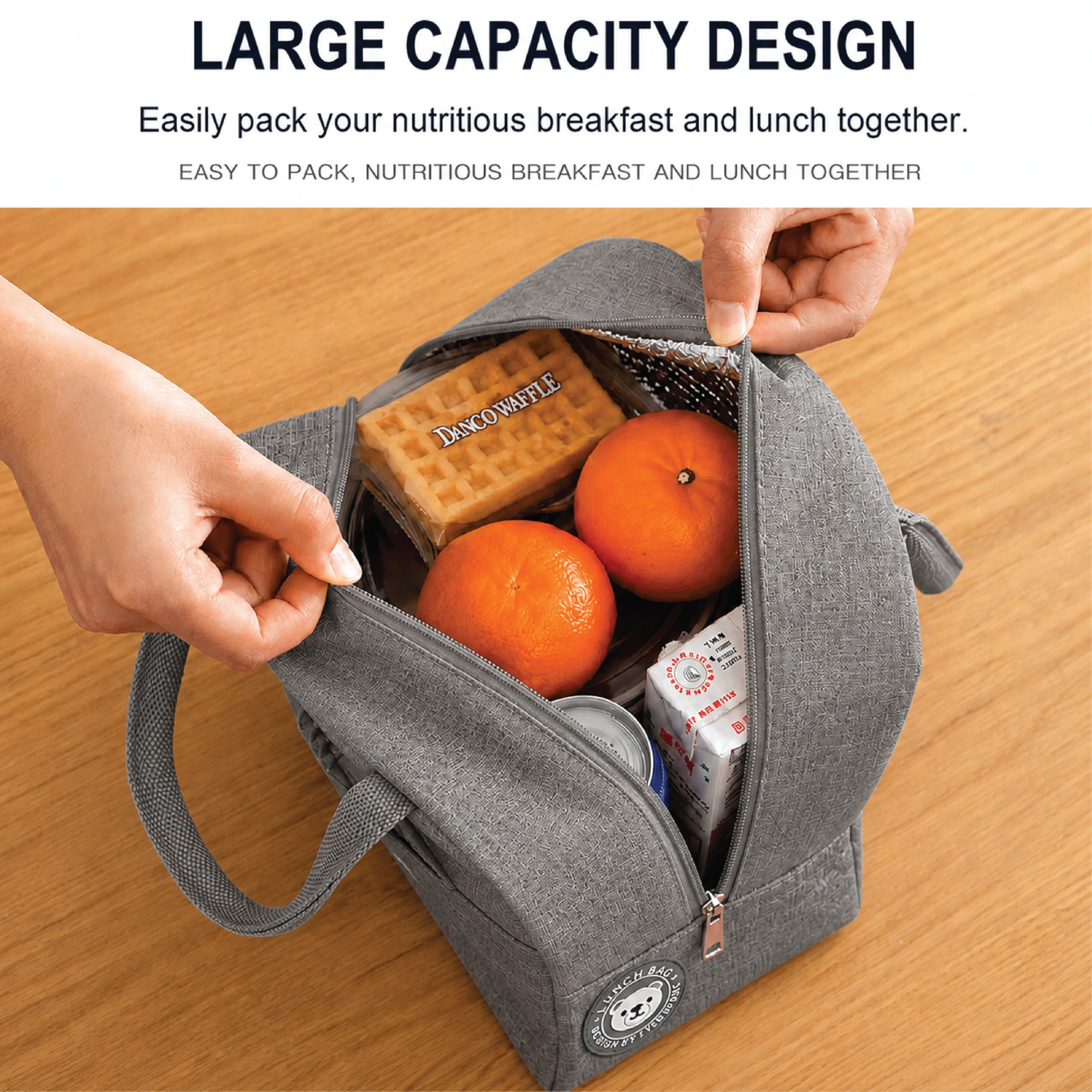 Insulated Lunch Bag for Work, School & Travel – Reusable Thermal Cooler Tote Bag with Leakproof Lining, Front Pocket, and Durable Handles for Men, Women, and Daily Commuters - Image 4