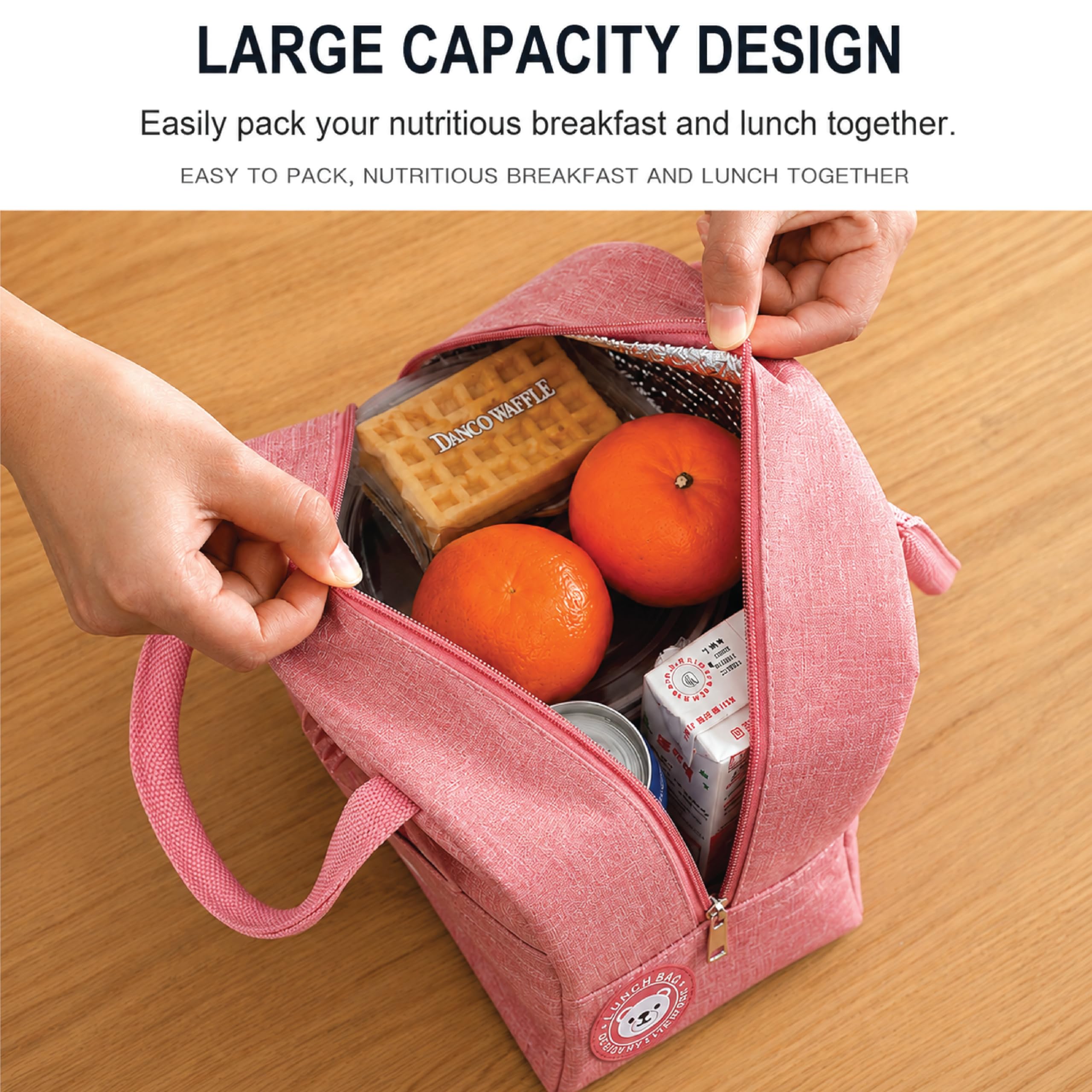 Insulated Lunch Bag for Work, School & Travel – Reusable Thermal Cooler Tote Bag with Leakproof Lining, Front Pocket, and Durable Handles for Men, Women, and Daily Commuters - Image 2