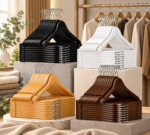 premium wooden coat hangers with 360 degree swivel hook