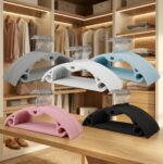 ManGotree Velvet Hangers with Cascade Hole, Non-Slip Rounded Clothes Hangers, Sturdy Felt Hangers, Space-Saving Suit Hangers for Sweaters, Pants, Dresses, Skirts, and Coats