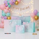 Gradient Gift Paper Bags with Bow Ribbon, Portable Paper Gift Bag with Handles, Birthday Gift Bags, Present Bags for Christmas Wedding Party Mother's Day.