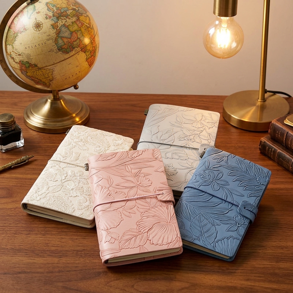 Red Dot Gift Lace Carved Flower Cover Notebook,128 Pages 3D Replaceable Portable Student Journal Scrapbook Diary Notebook Planner with Lined Paper. - Image 4