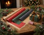 Christmas Snowman Design Wrapping Paper 70*50cm, Christmas Gift Wrapping Paper, Brown Kraft Christmas Wrapping Paper for Christmas, Party, and Festive Decorations.